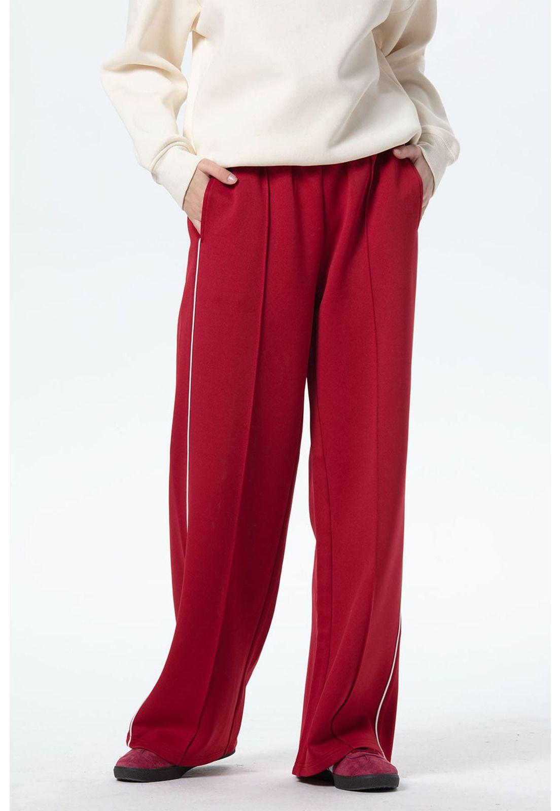 Pantalón Buzo Mujer Brillante Rojo-0