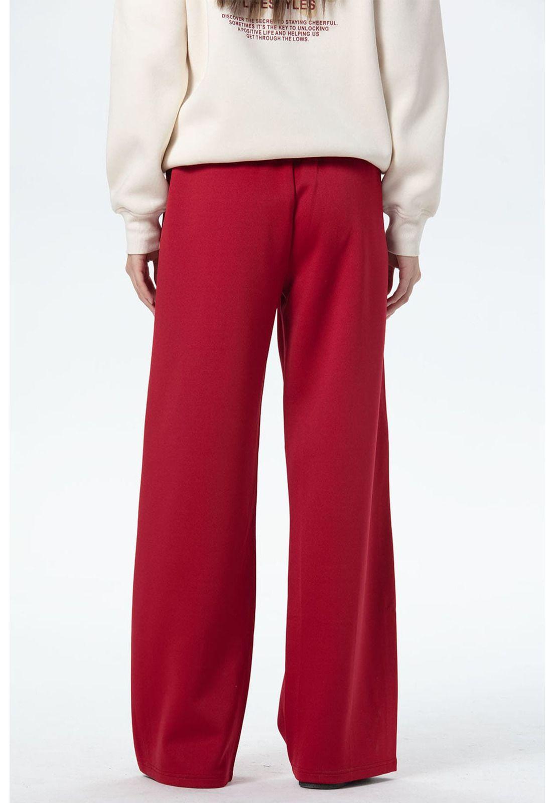 Pantalón Buzo Mujer Brillante Rojo-2