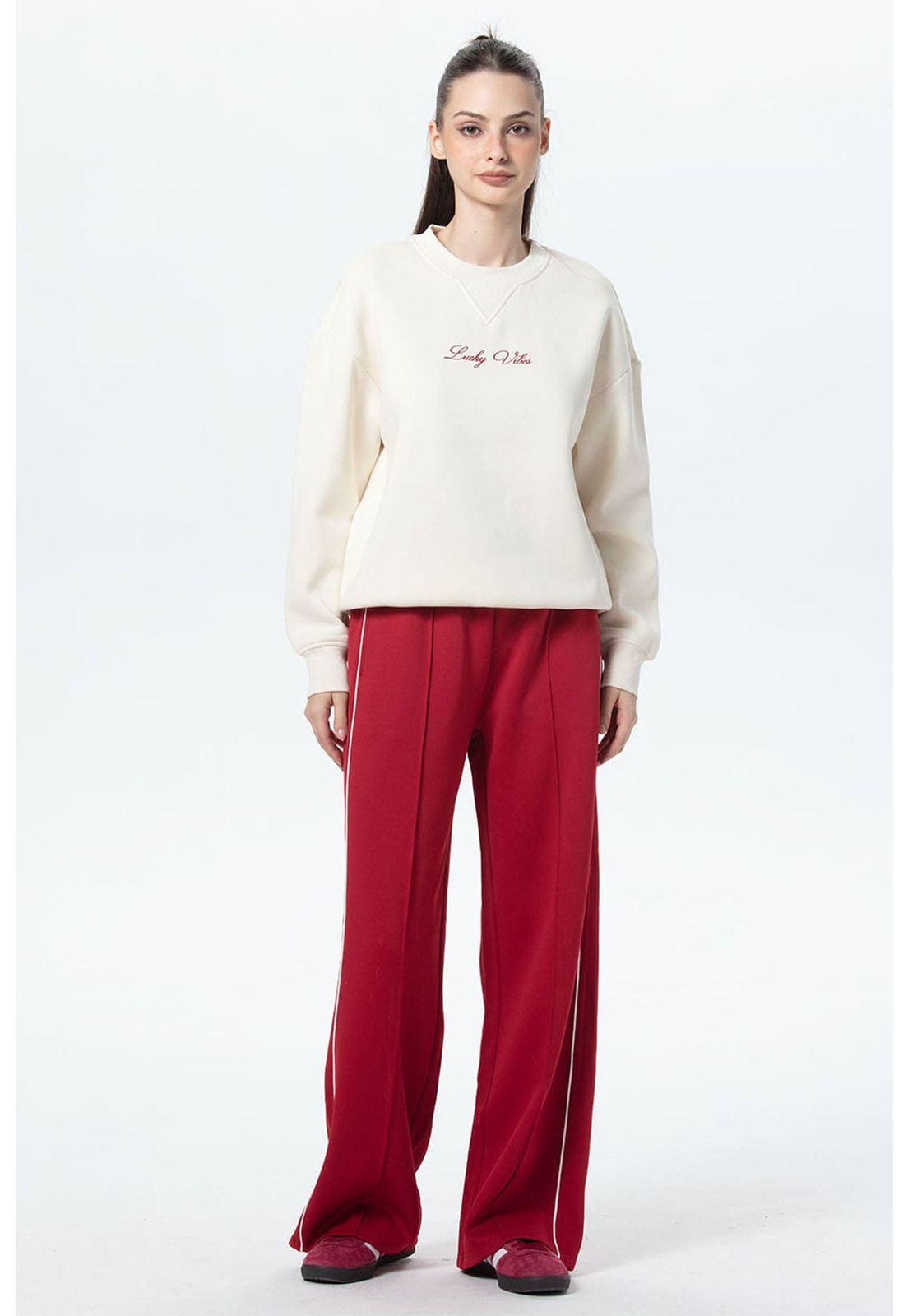 Pantalón Buzo Mujer Brillante Rojo-3