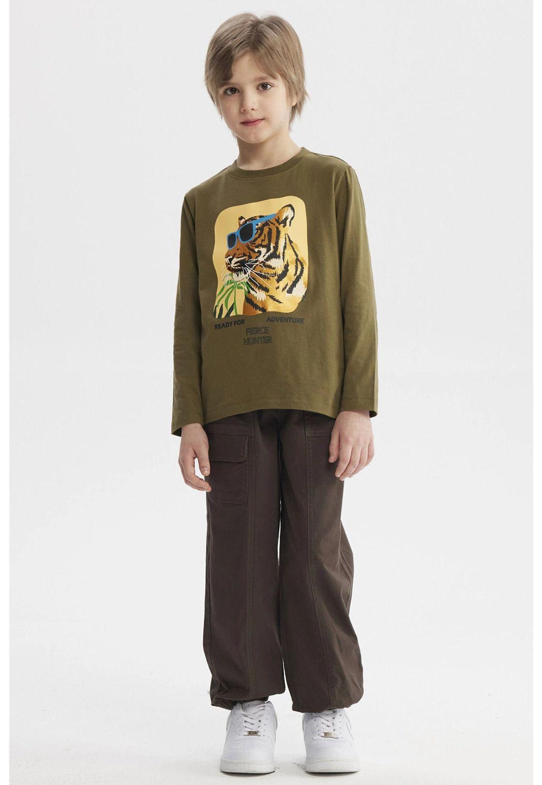 Polera Niño Toddler Print Verde Militar - ll-3