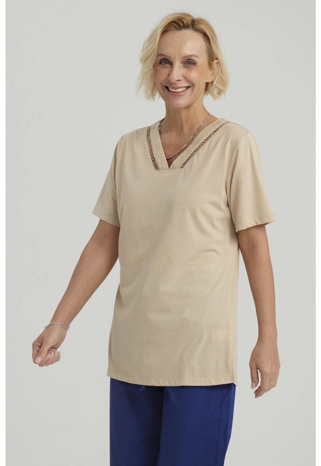 Polera Mujer Lisa Beige Oscuro-5