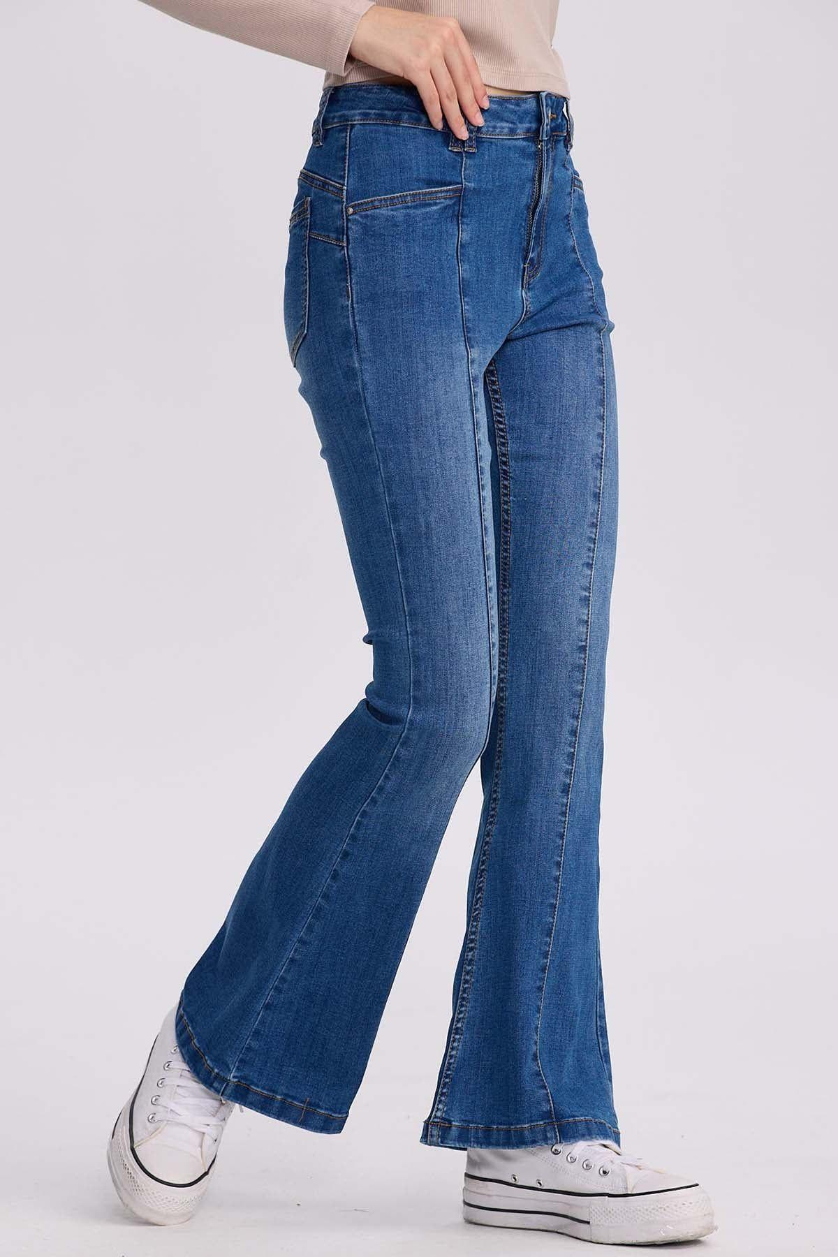 Jeans Mujer Flare Linea Azul-1