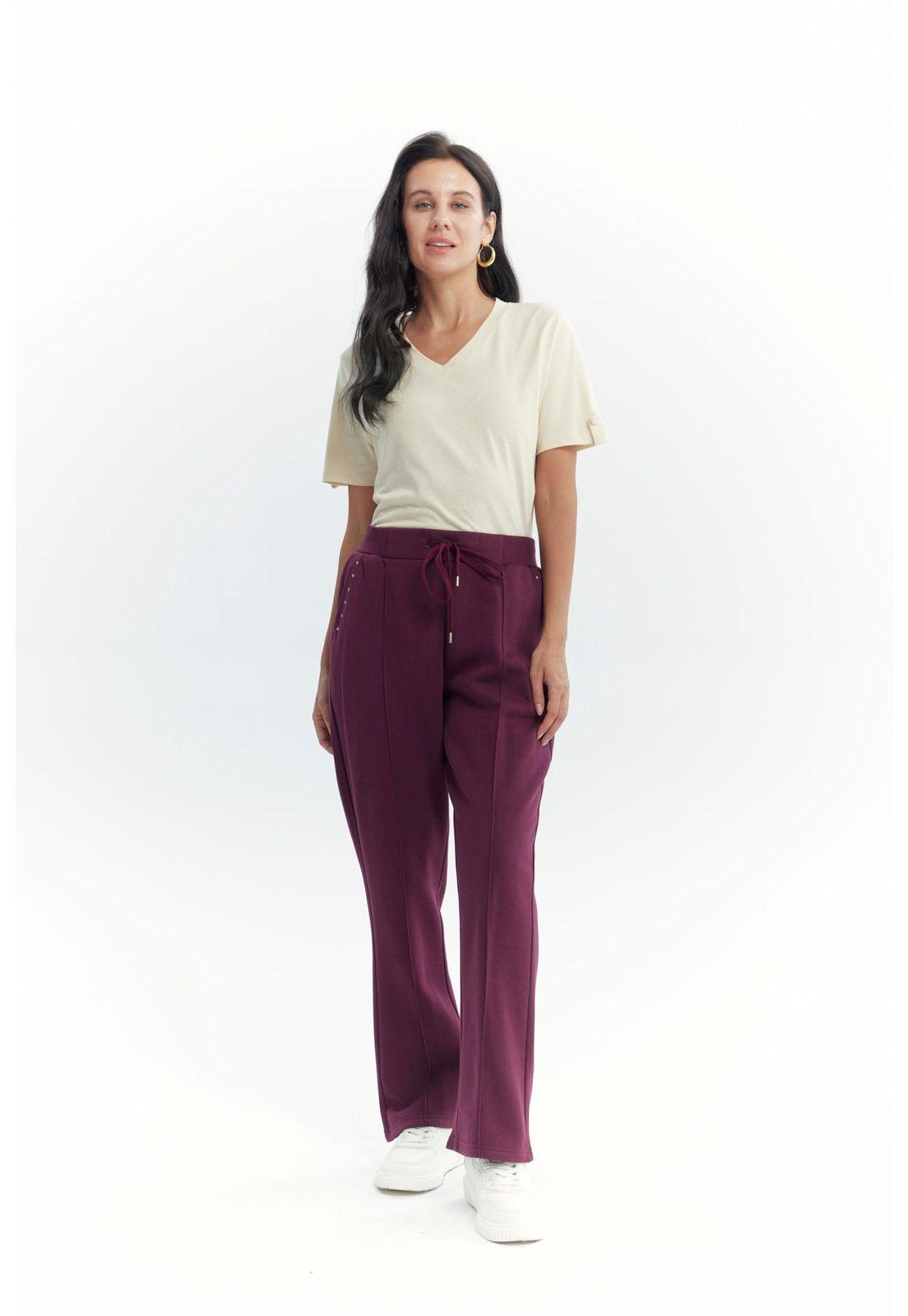 Pantalón Buzo Mujer Clásico Flare Rojo-3