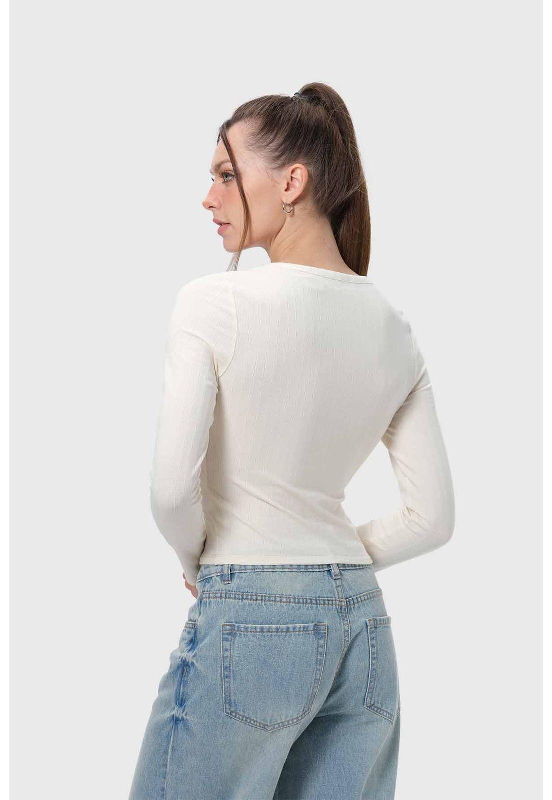 Polera Mujer Abotonada Crudo-2