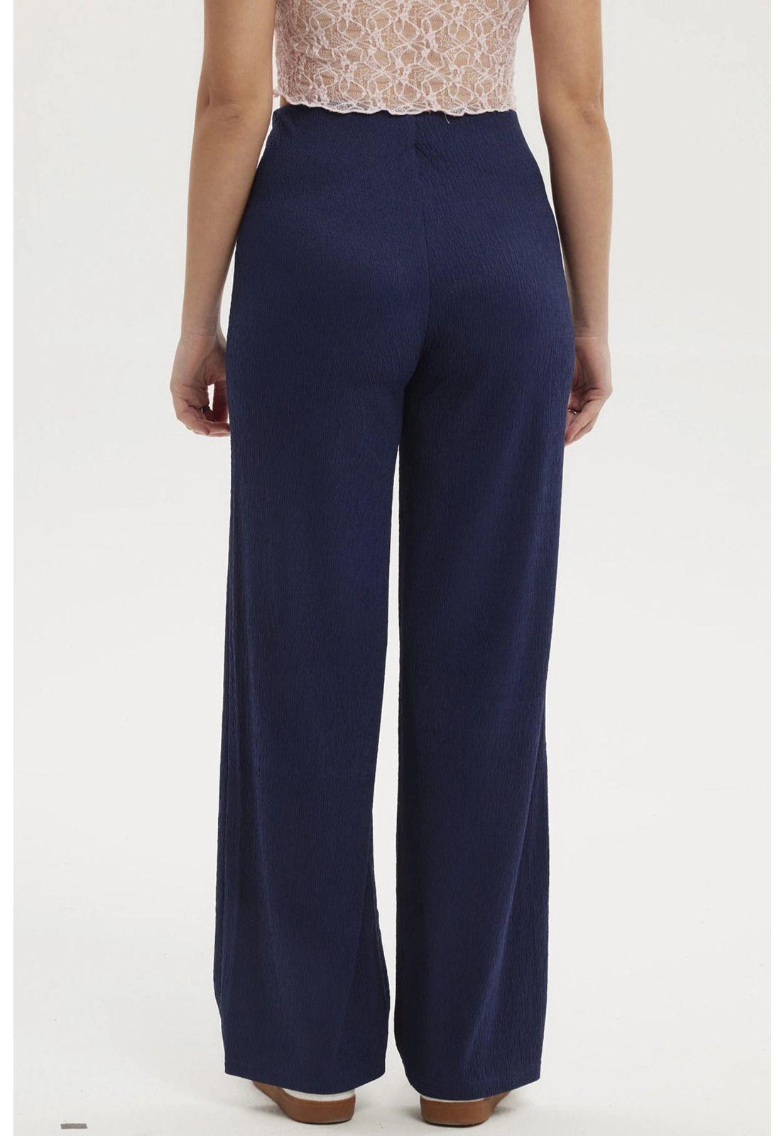 Pantalón Mujer Textura Azul Oscuro-2