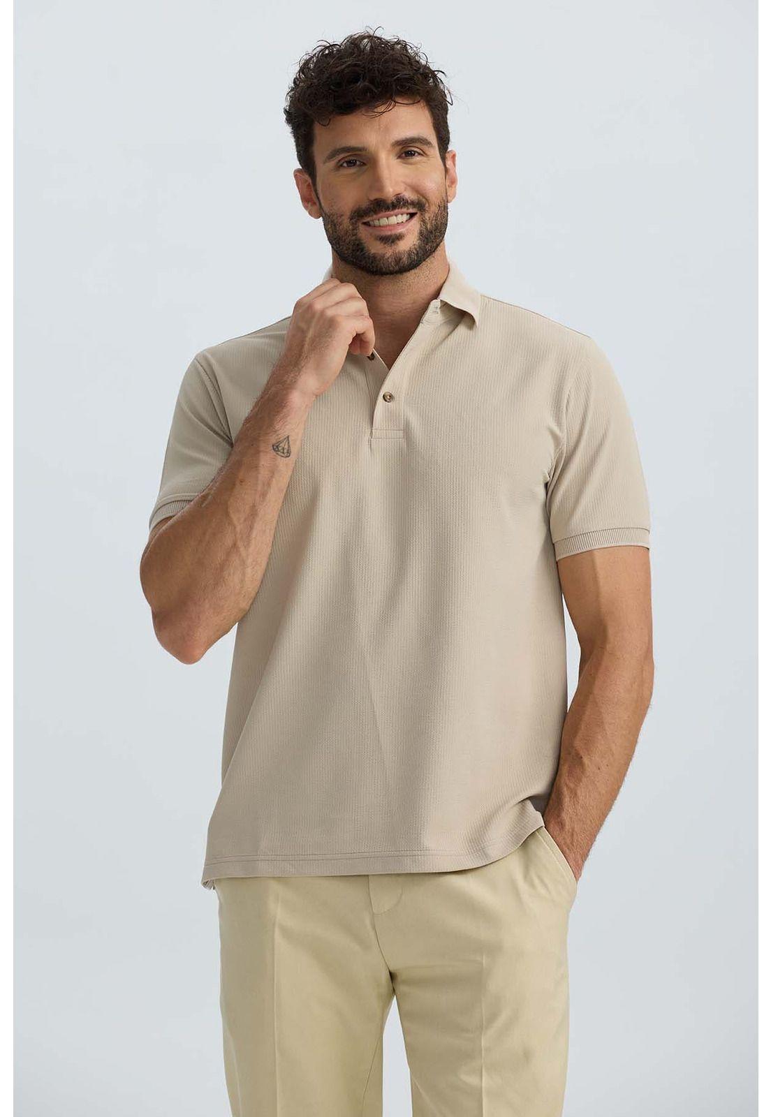 Polera Hombre Textura Beige-1