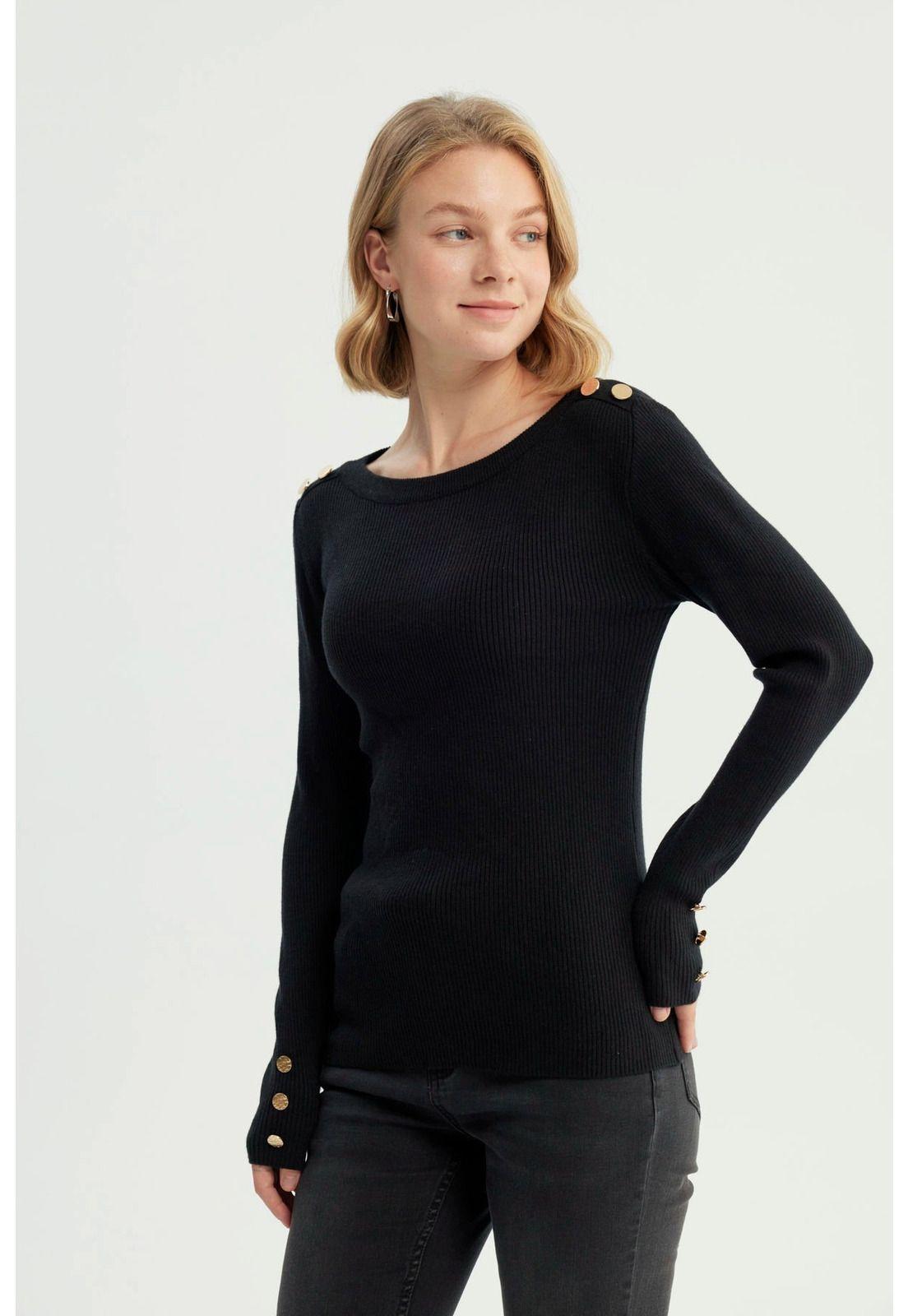 Sweater Mujer Slim Negro - Vlll-1