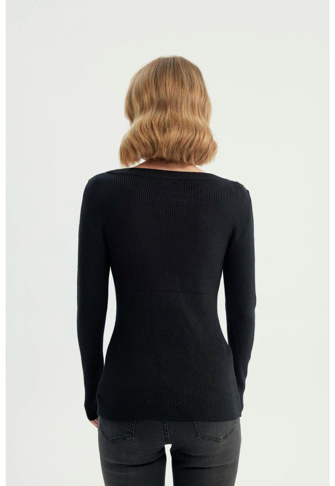 Sweater Mujer Slim Negro - Vlll-2