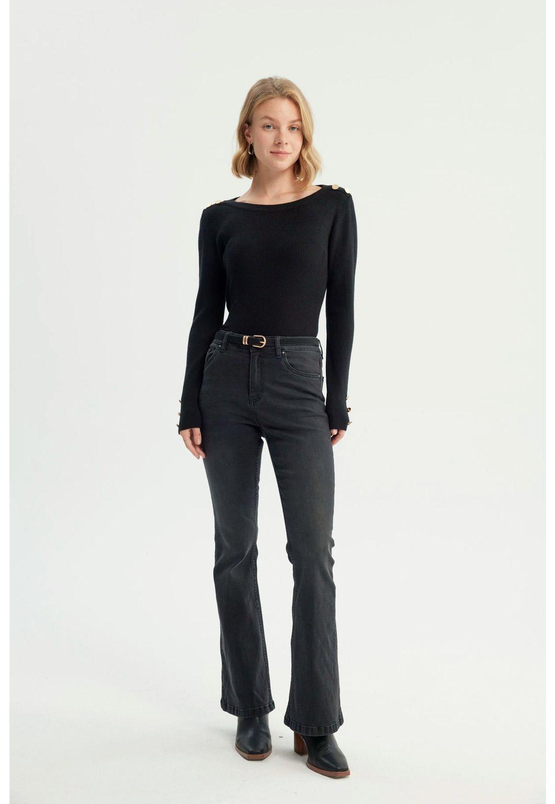 Sweater Mujer Slim Negro - Vlll-3