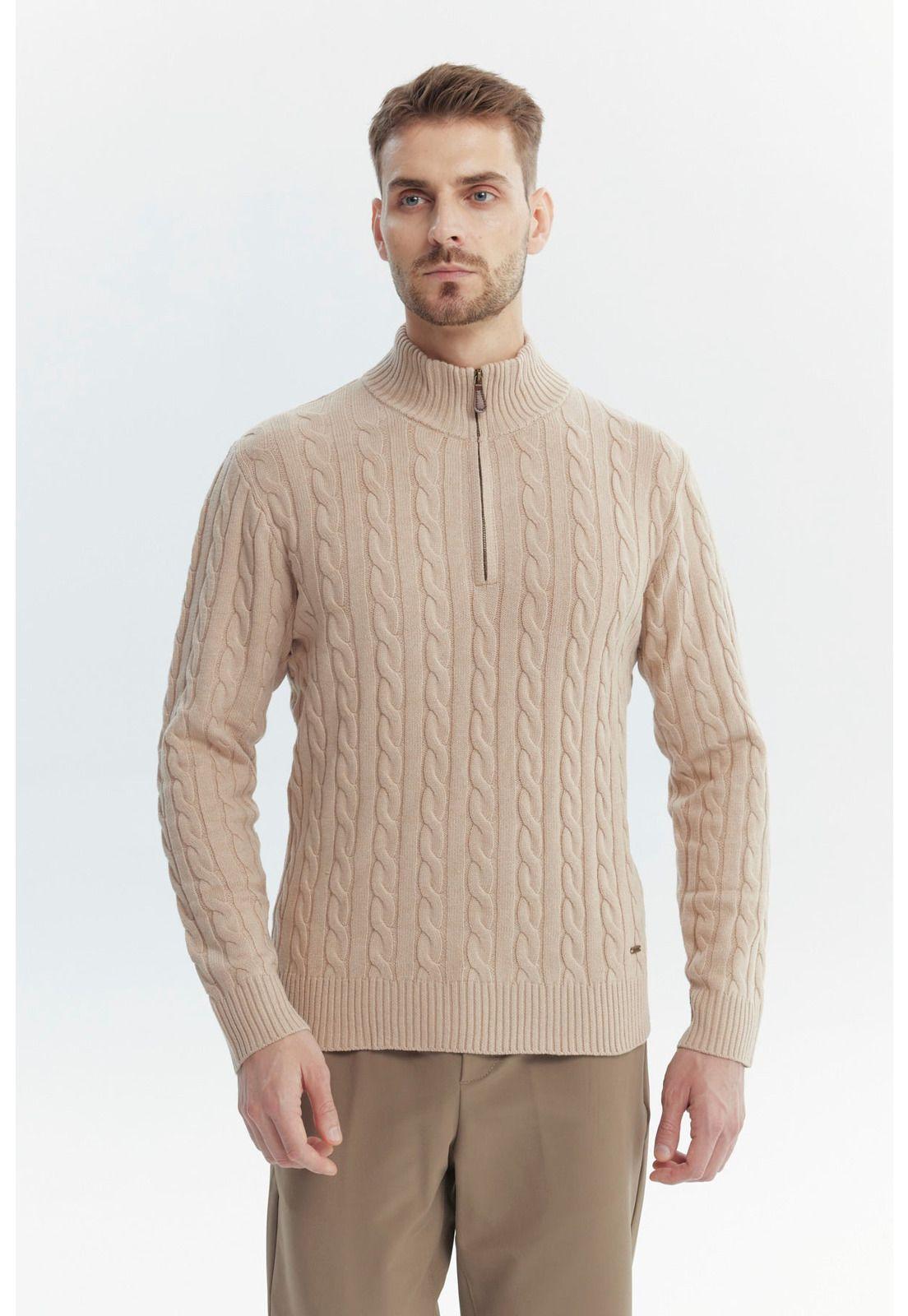 Sweater Hombre Slim Beige - ll-0