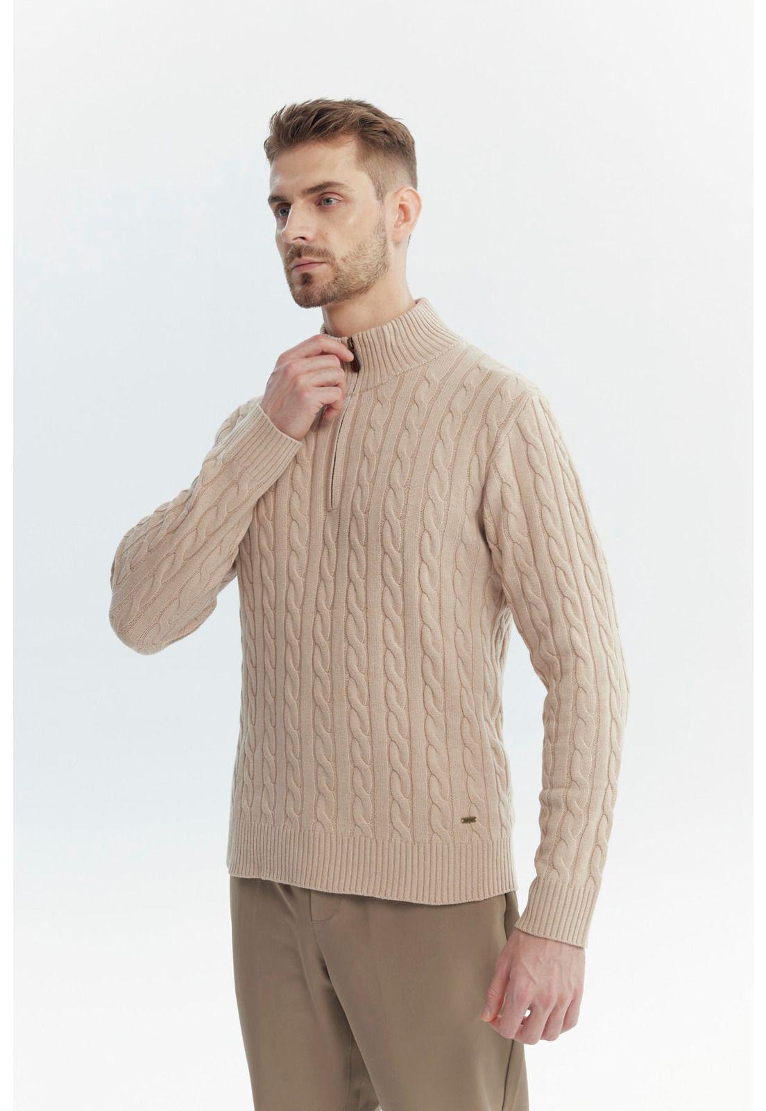 Sweater Hombre Slim Beige - ll-1