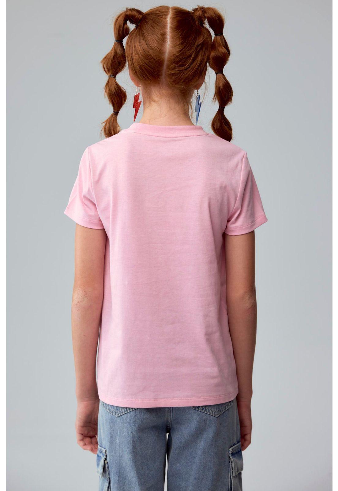 Polera Niña Básica Estampada Rosado - ll-2
