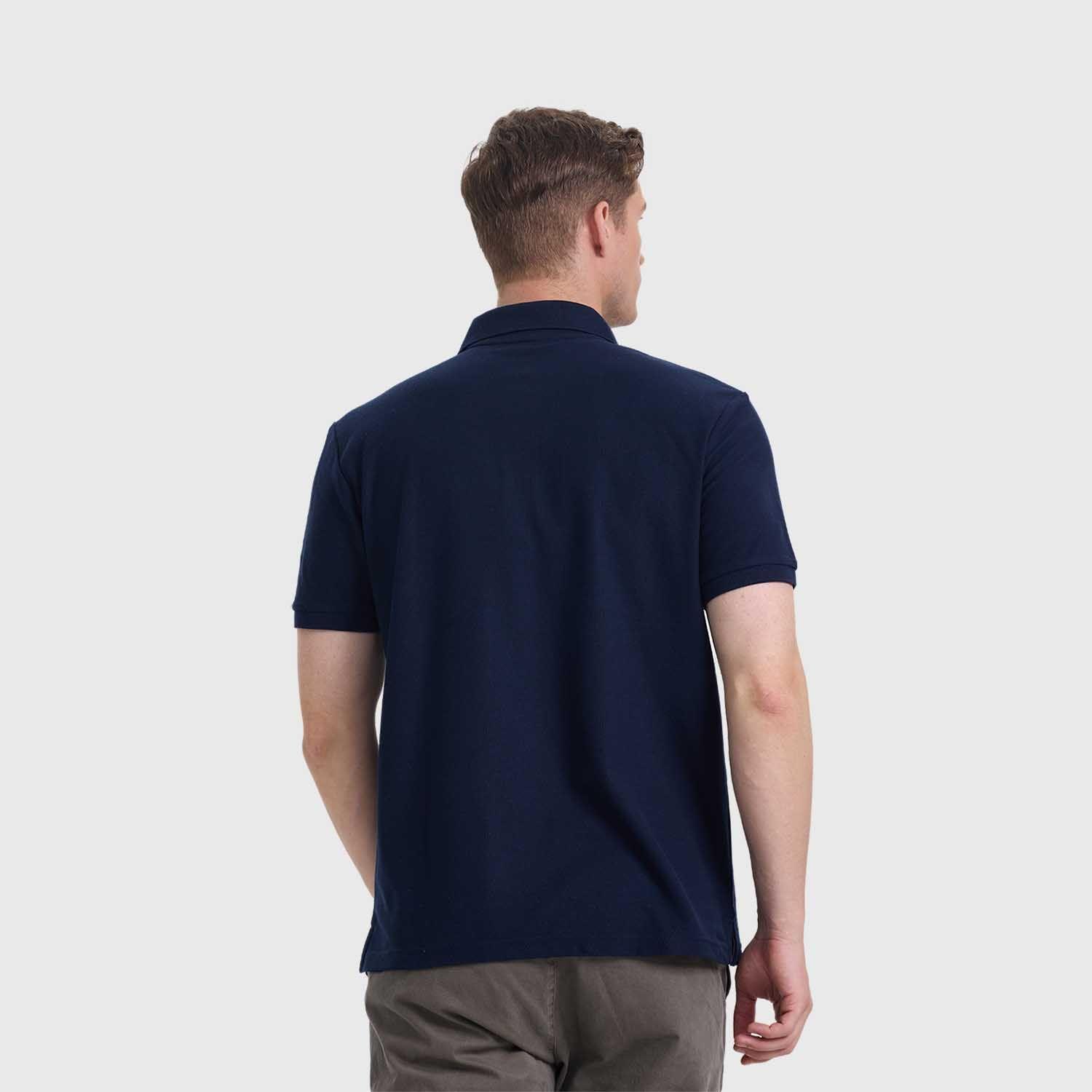 Polera Hombre Pique Lisa Básica Azul Marino Fashion's Park-2