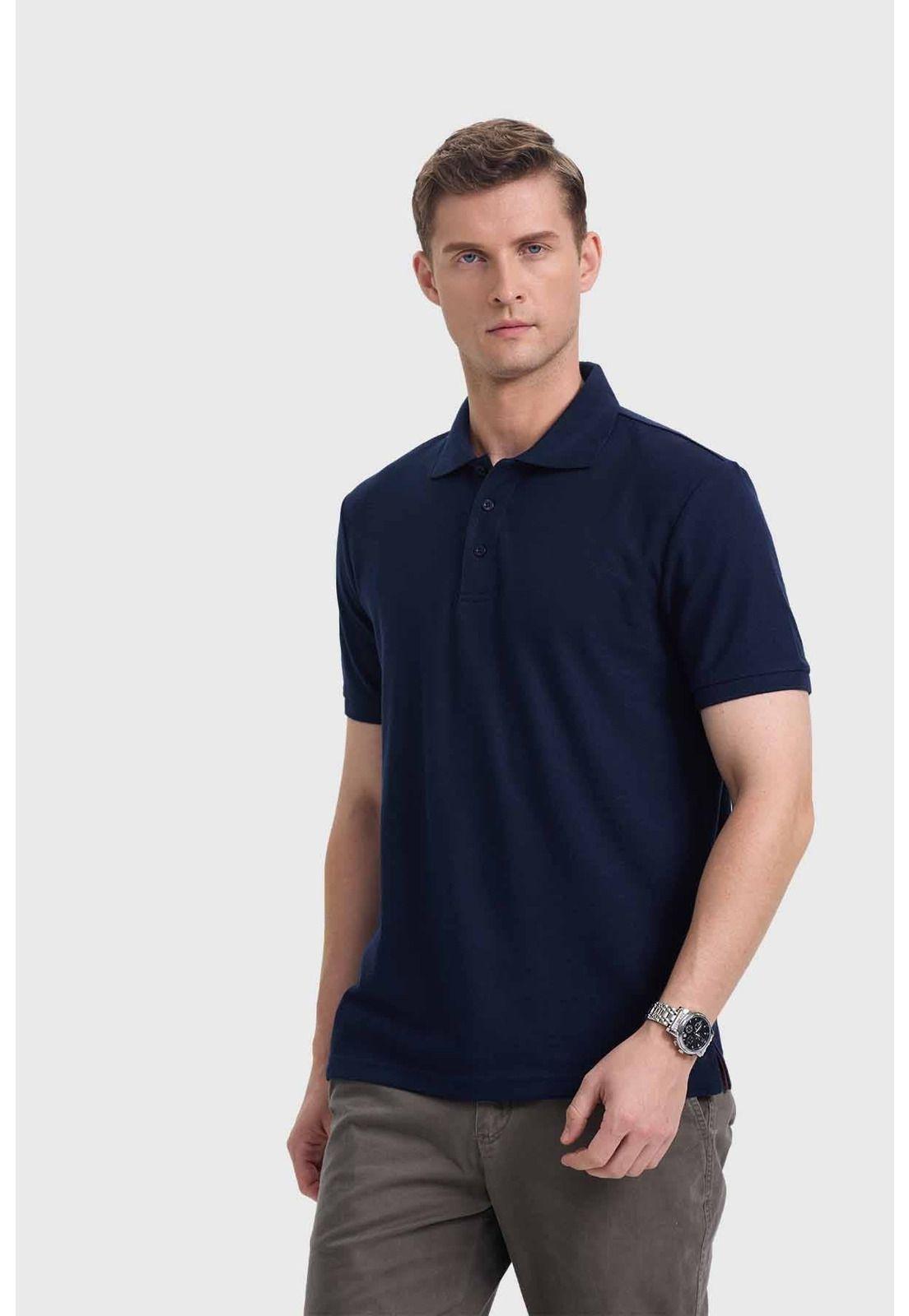 Polera Hombre Piqué Básica Azul - ll-1