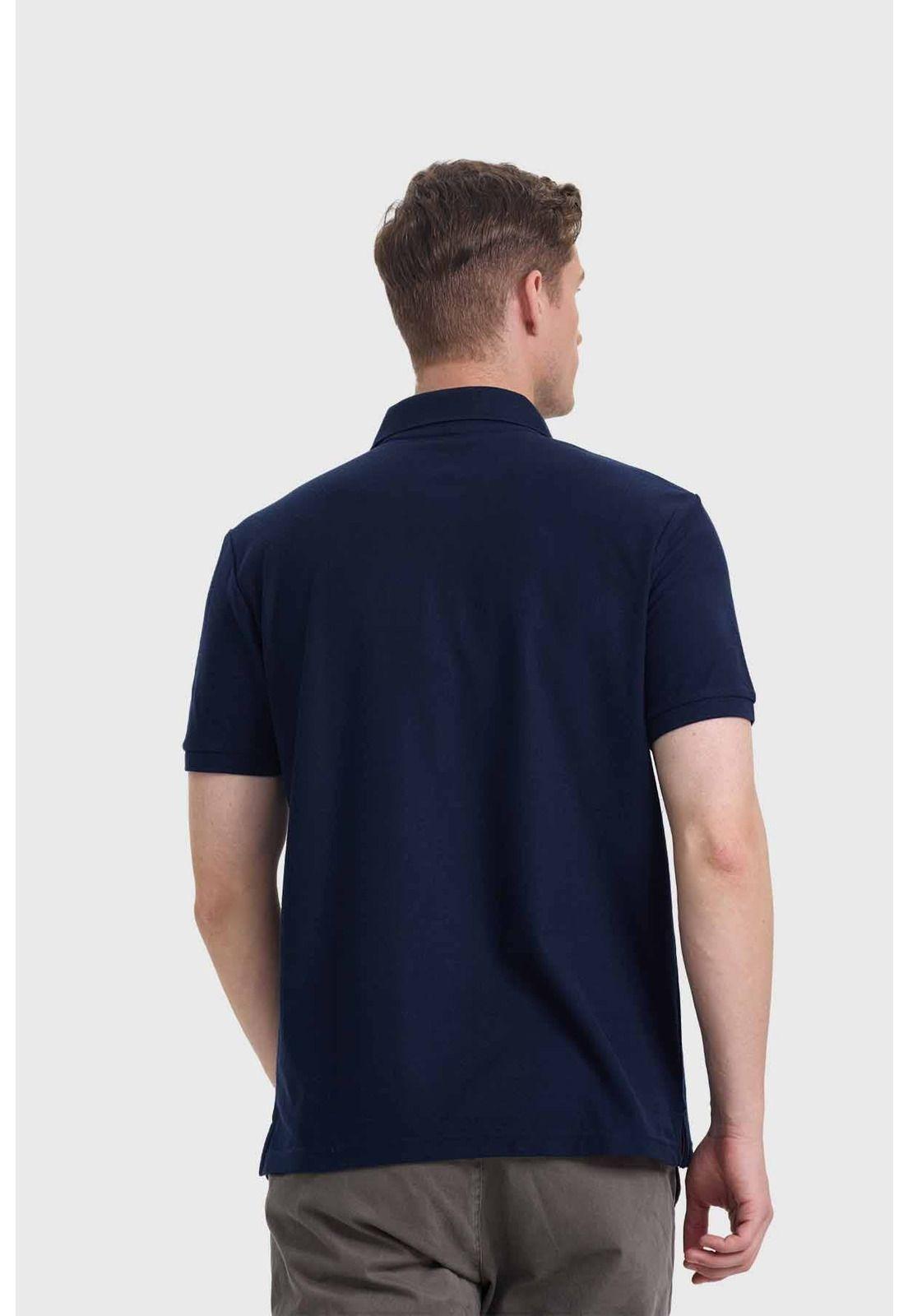 Polera Hombre Piqué Básica Azul - ll-2