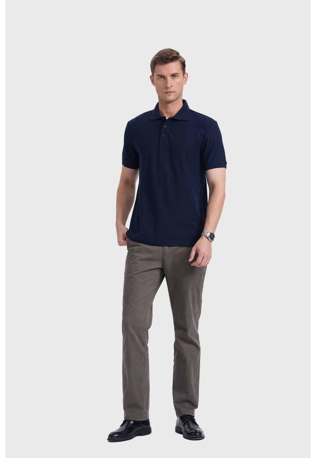 Polera Hombre Piqué Básica Azul - ll-3