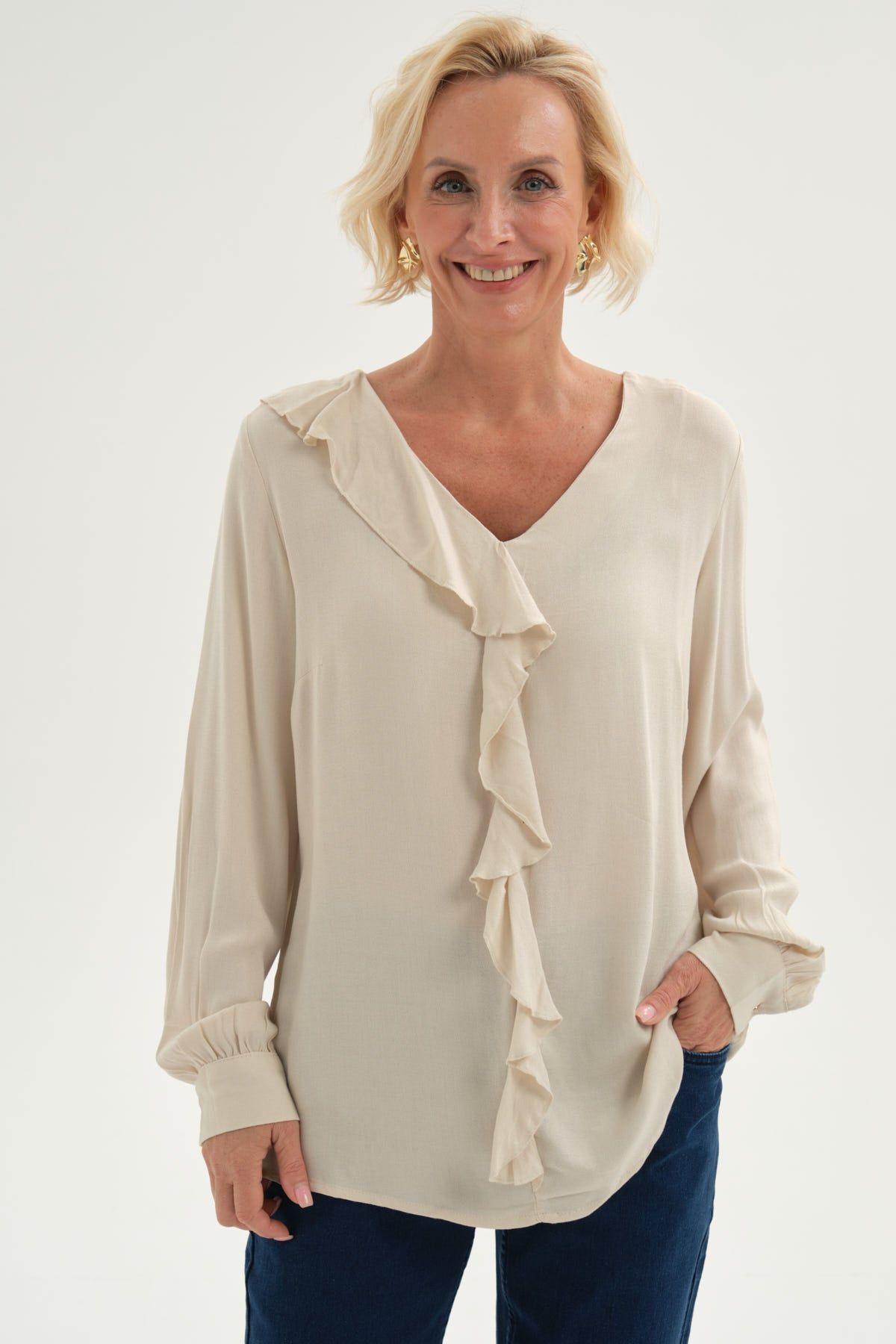 Blusa Mujer Con Tachas Beige-0