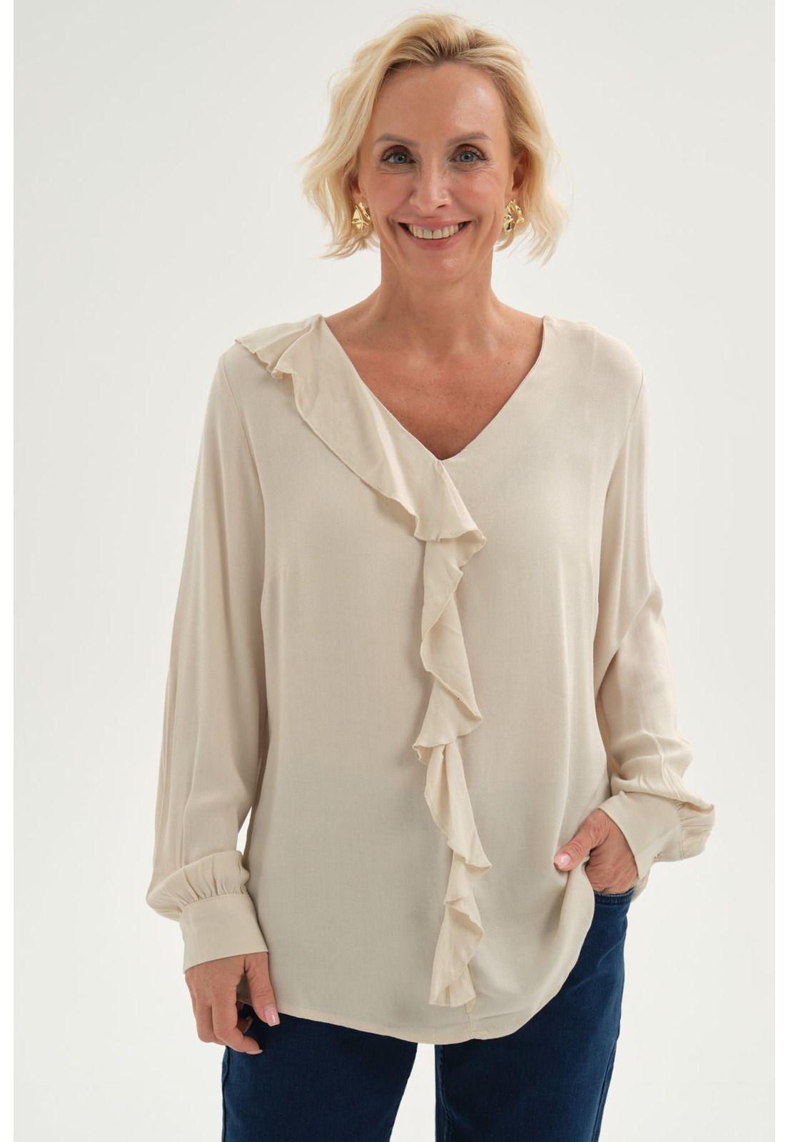 Blusa Mujer Con Tachas Beige-0