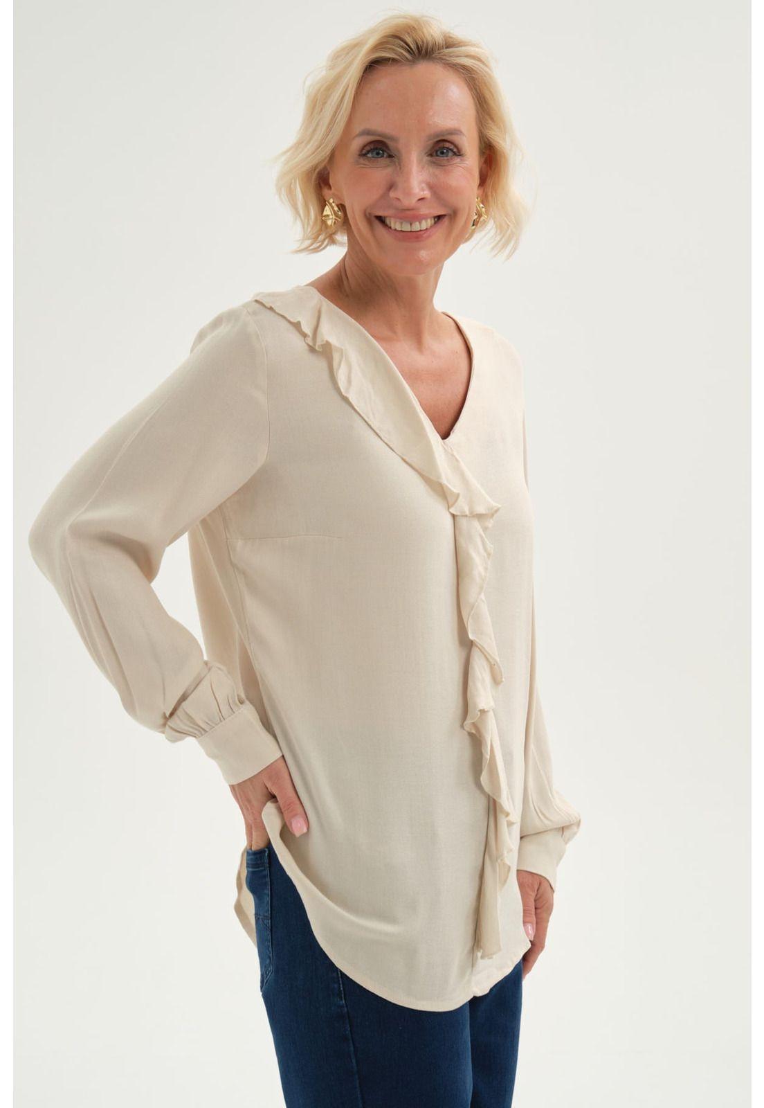 Blusa Mujer Con Tachas Beige-1
