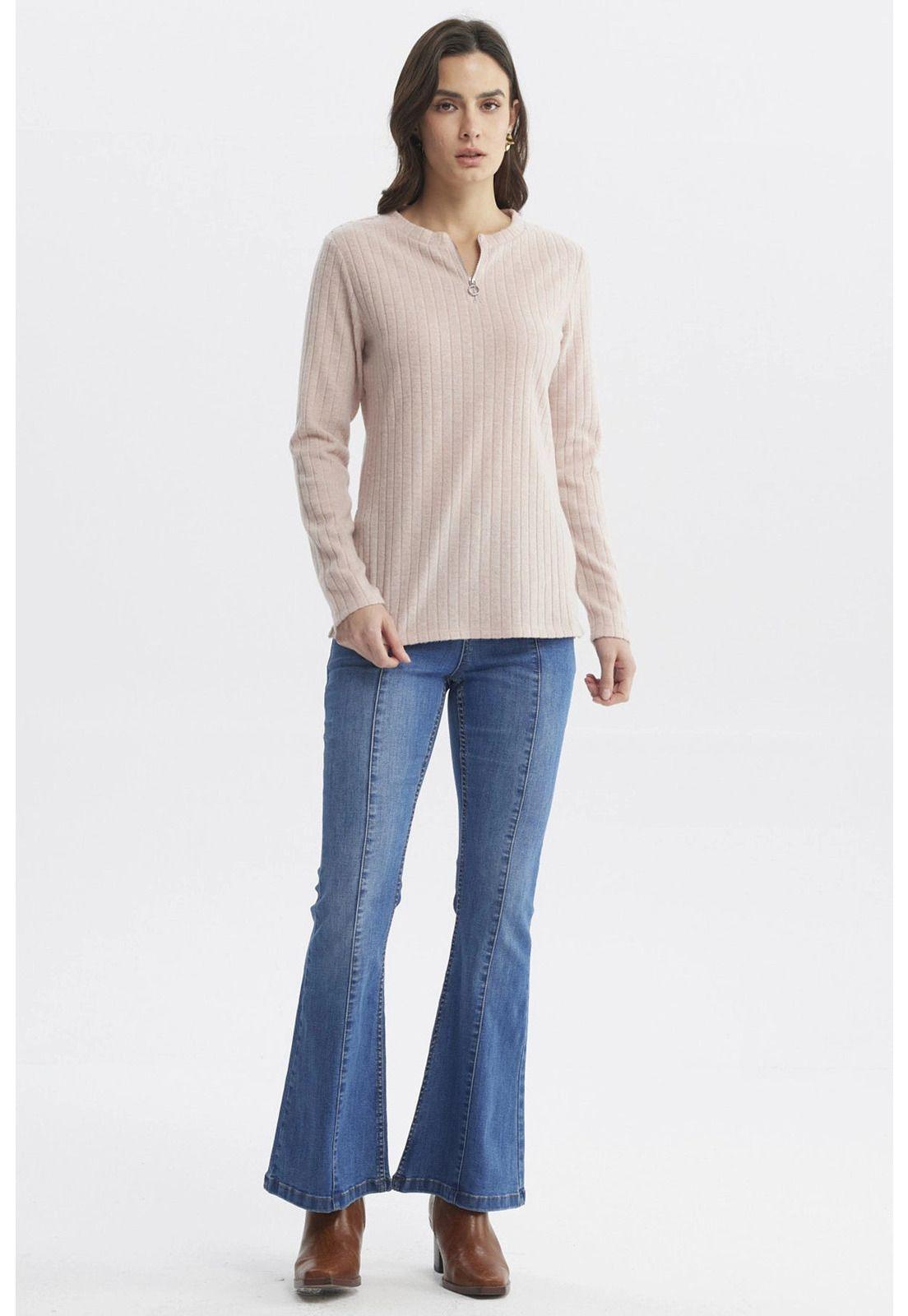 Sweater Mujer Caman Cierre Palo Rosa-3