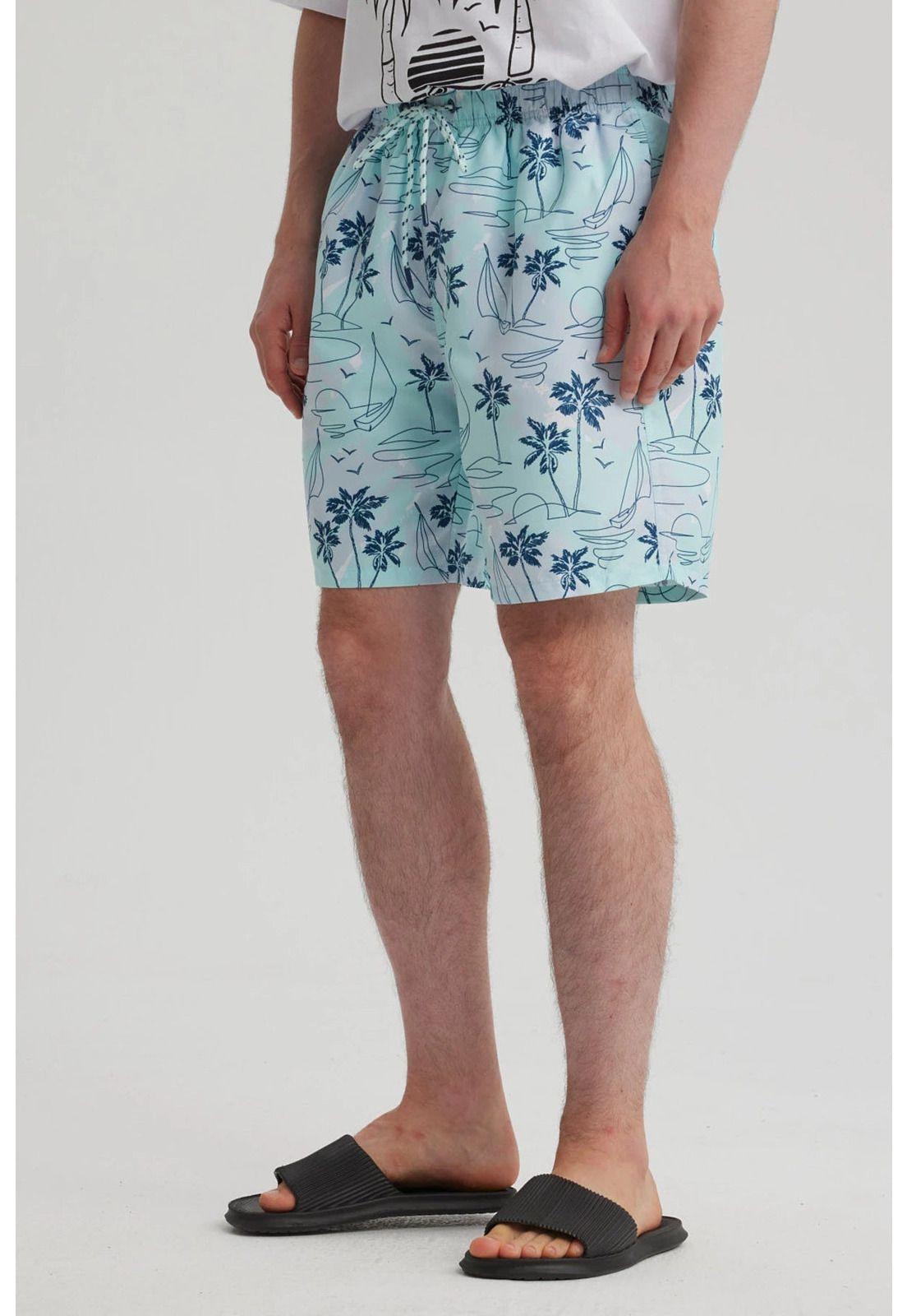 Short De Baño Hombre Full Print Azul-3