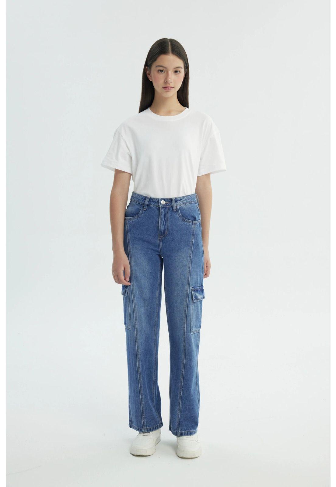 Jeans Niña Wide Leg Azul - Xll-3
