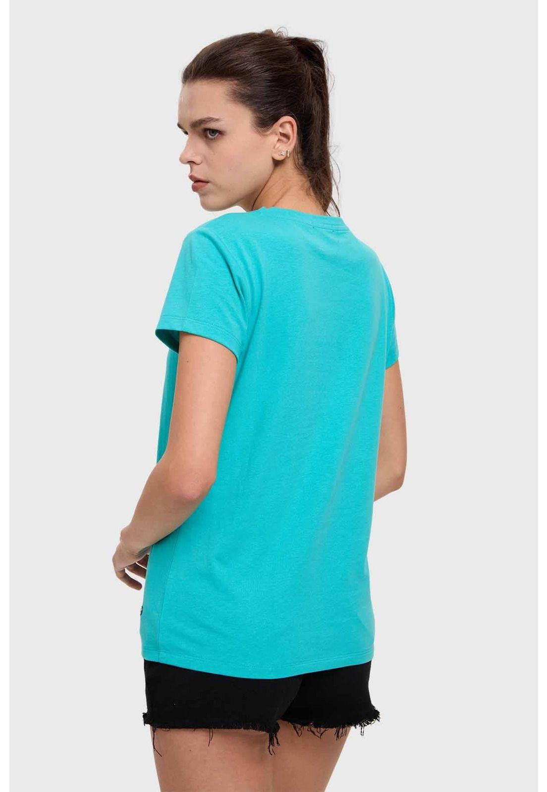 Polera Mujer Básica Print Aqua-2