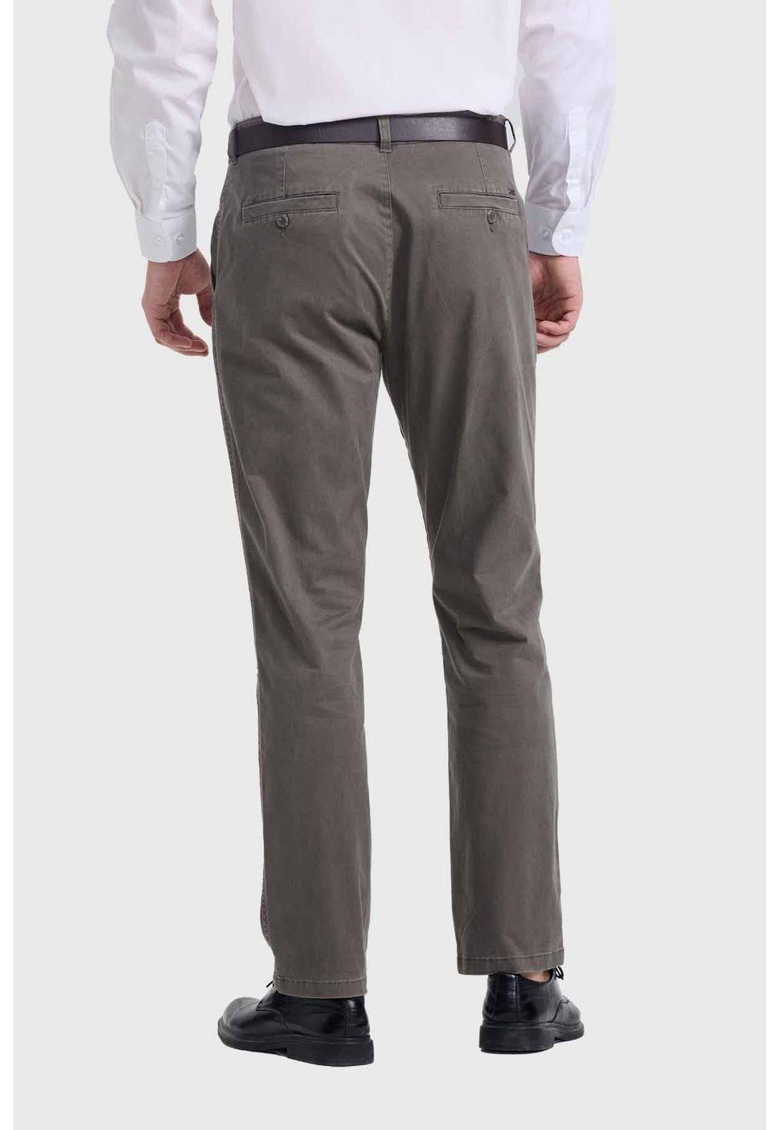 Pantalón Hombre Modelo Chino Cinturón Caqui-2