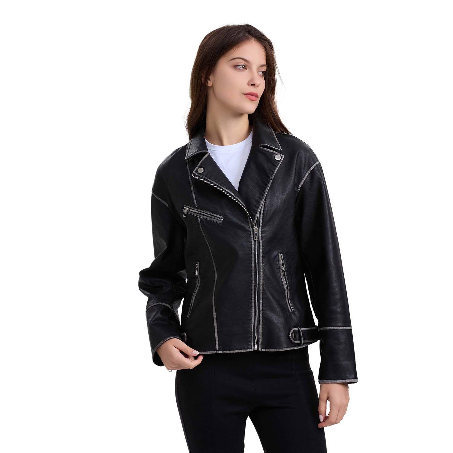 Chaqueta Mujer Con Proceso Negro-0