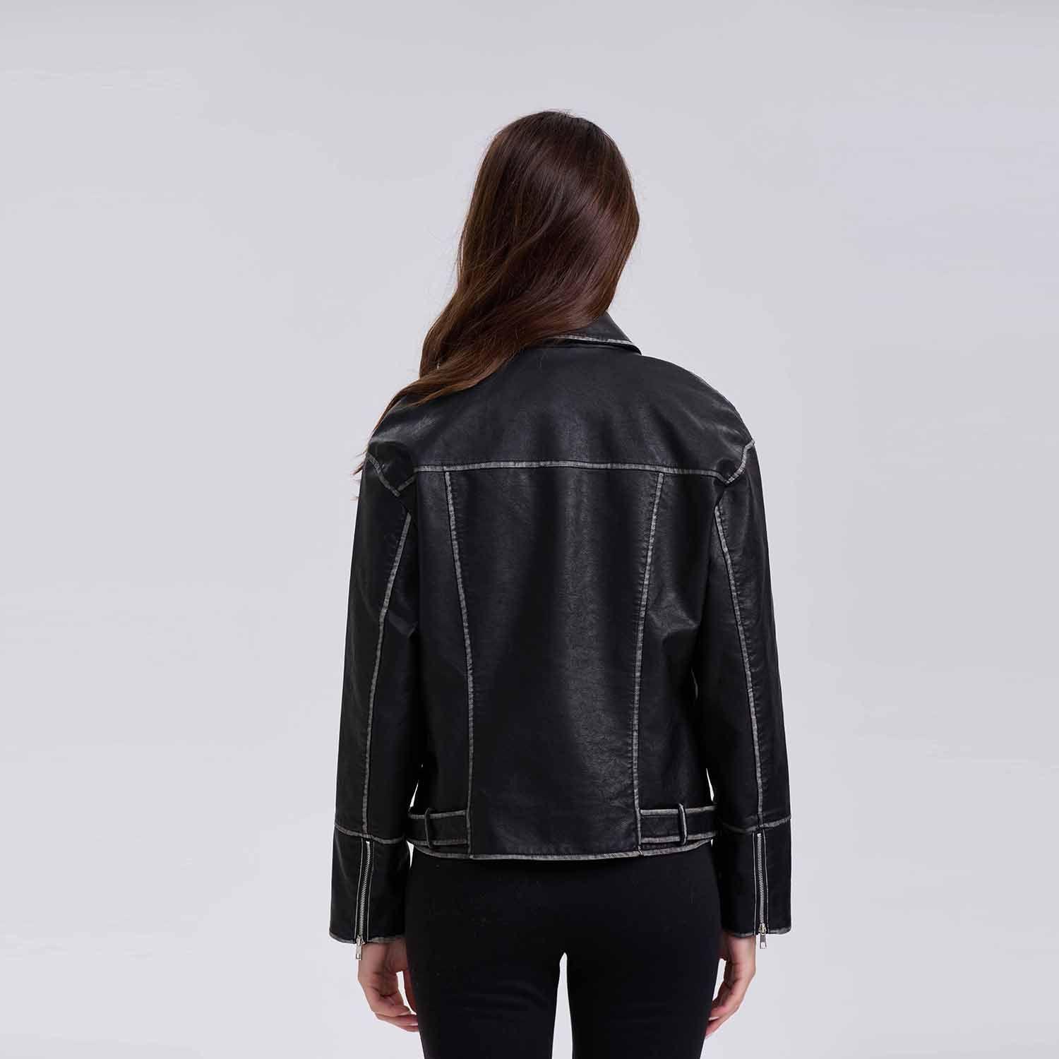 Chaqueta Mujer Con Proceso Negro-2