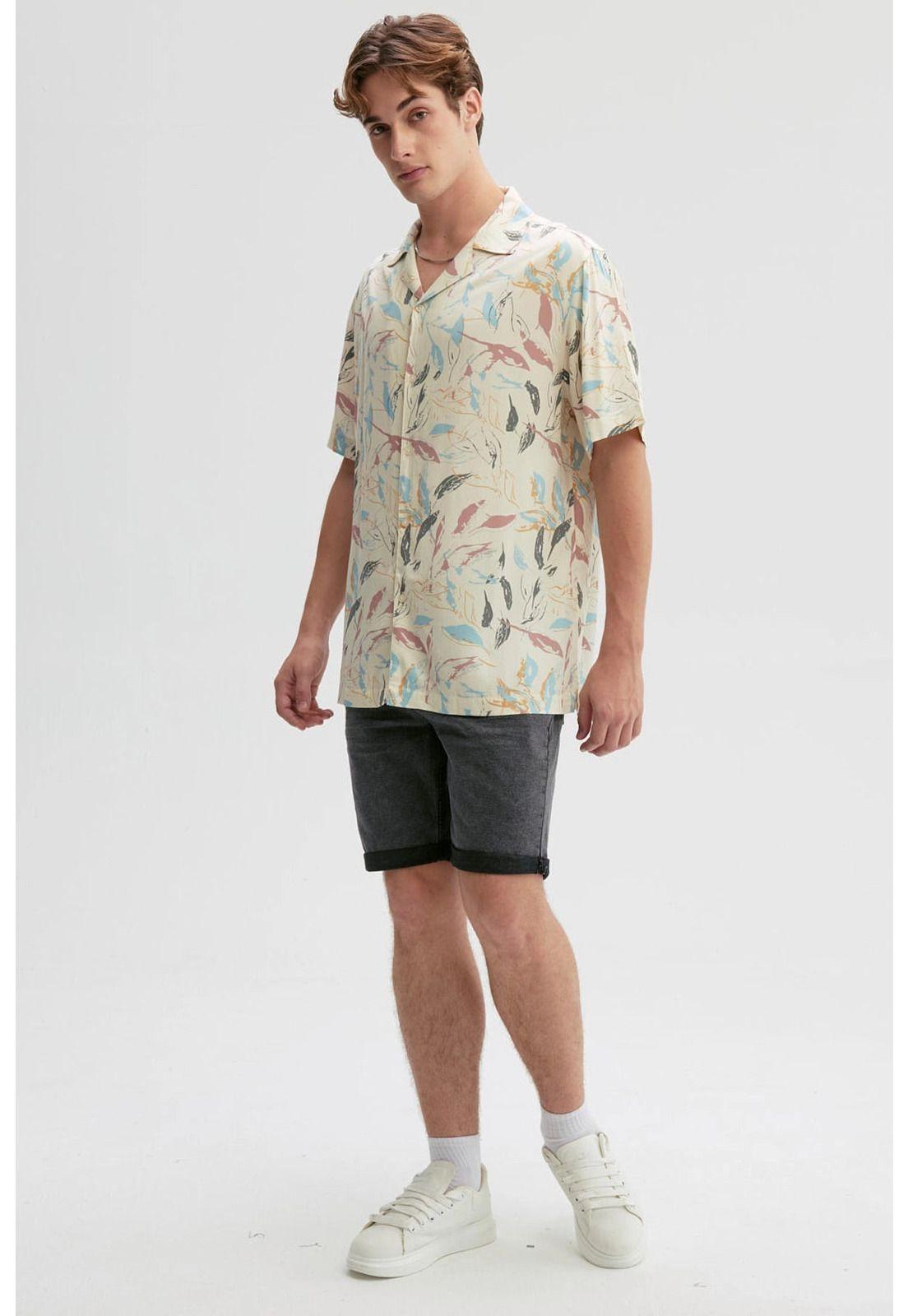 Bermuda Hombre Básica Roll Up Gris - ll-3