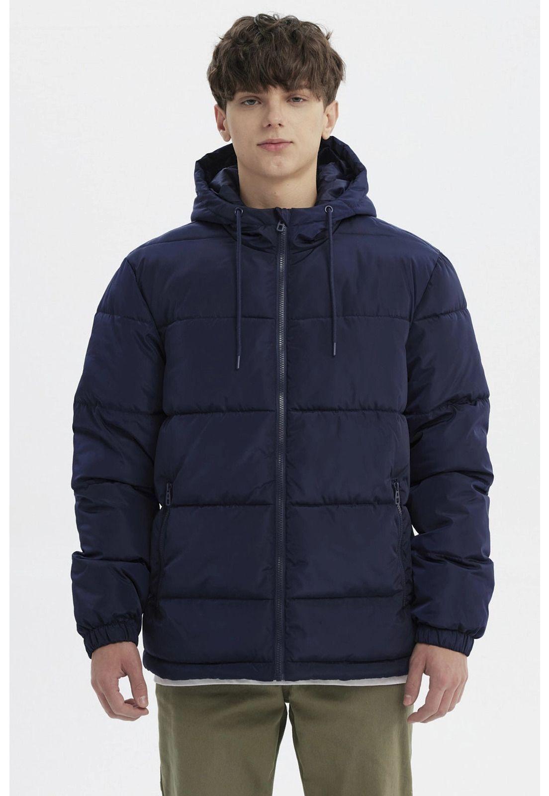 Parka Hombre Básica Lisa Azul Marino-0