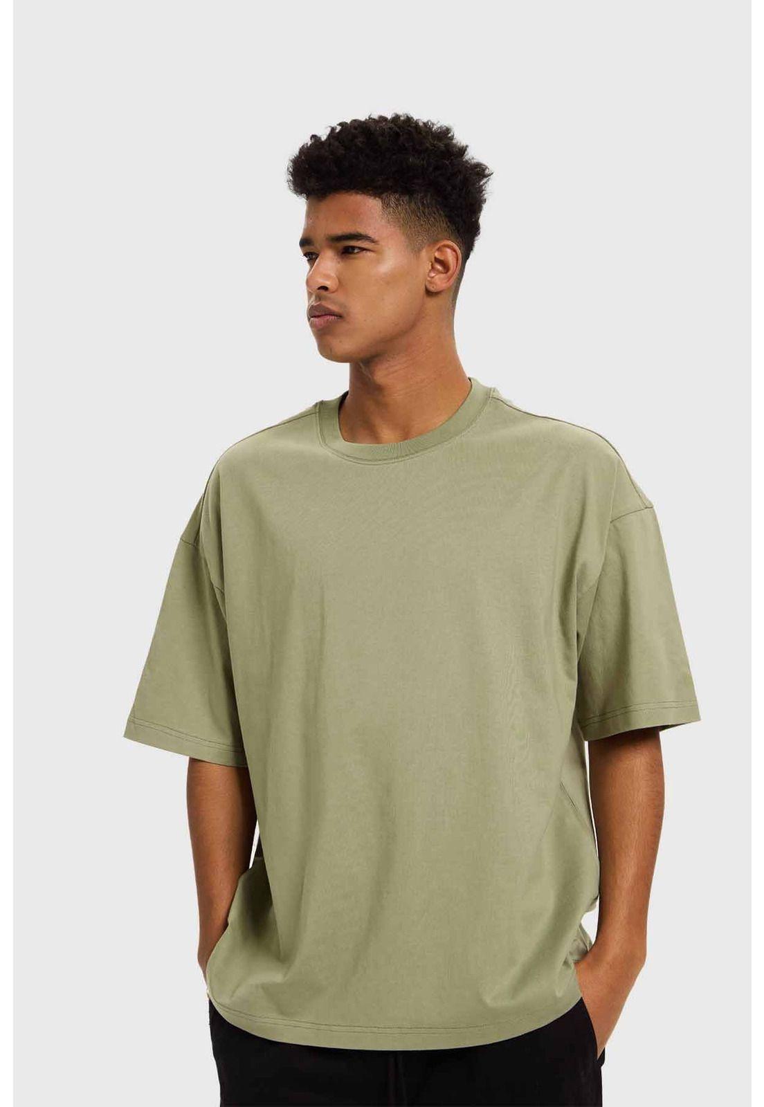 Polera Hombre Oversize Verde-0