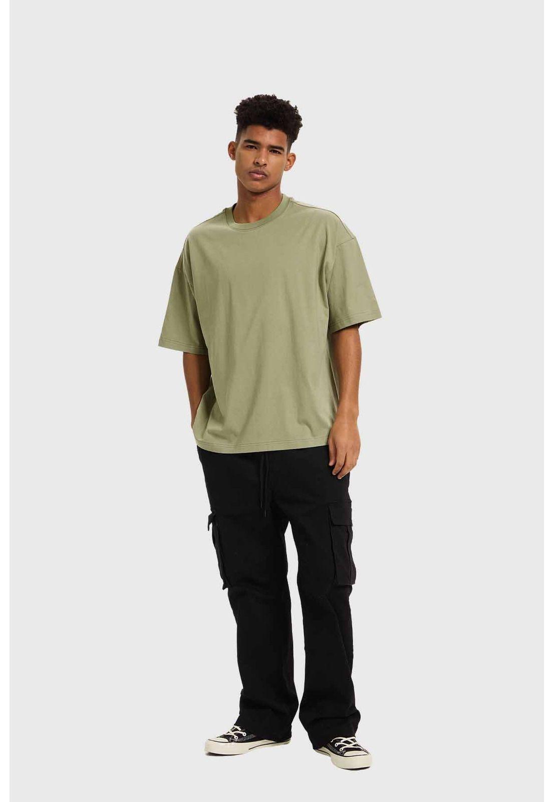 Polera Hombre Oversize Verde-3