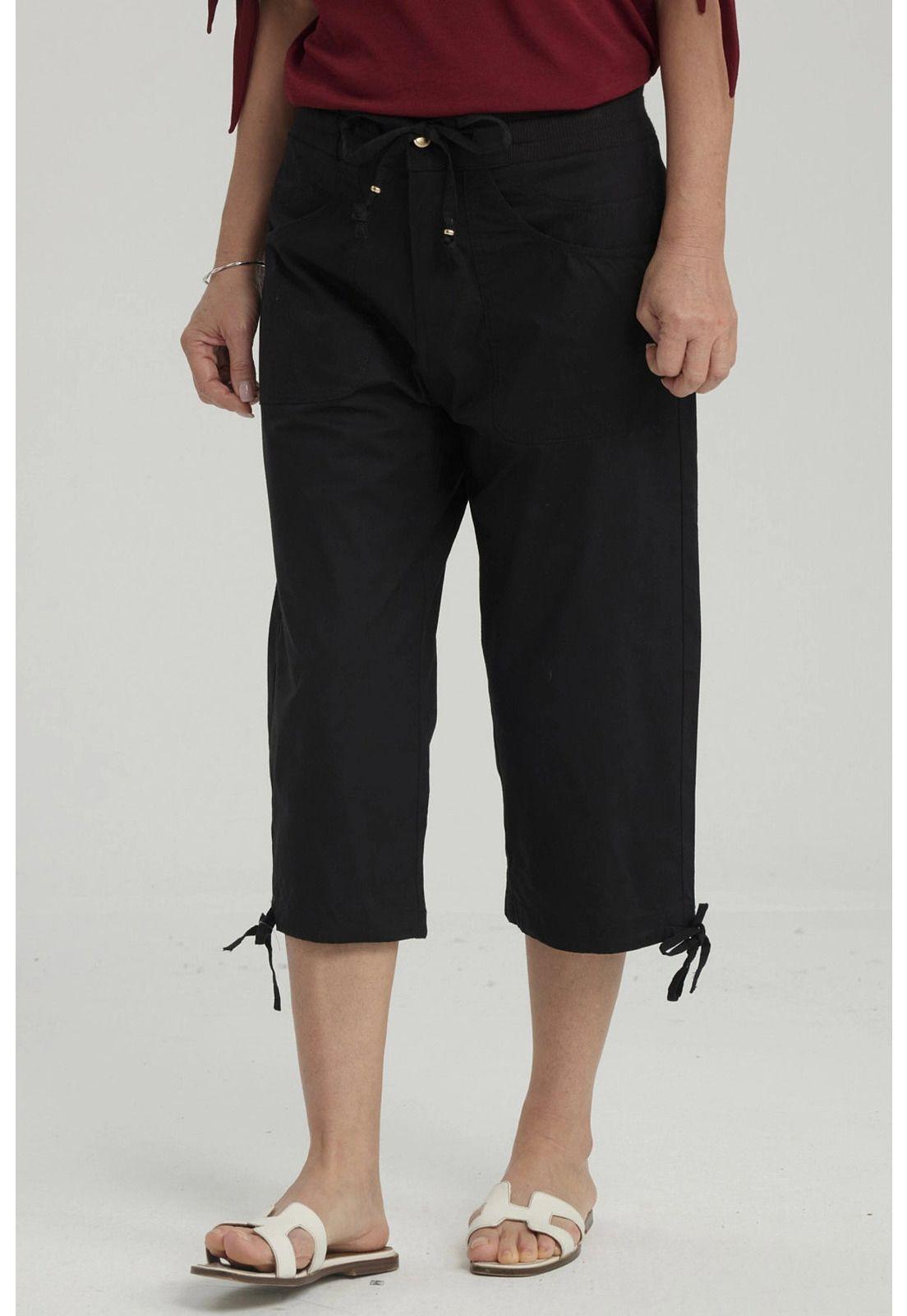 Pantalón Mujer Con Cortes Y Apertura Negro - ll-3