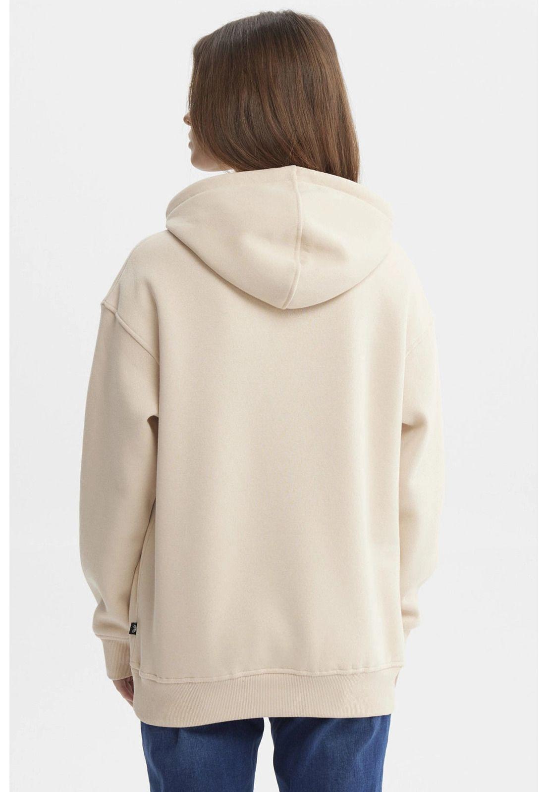 Polerón Mujer Canguro Print Beige - ll-2