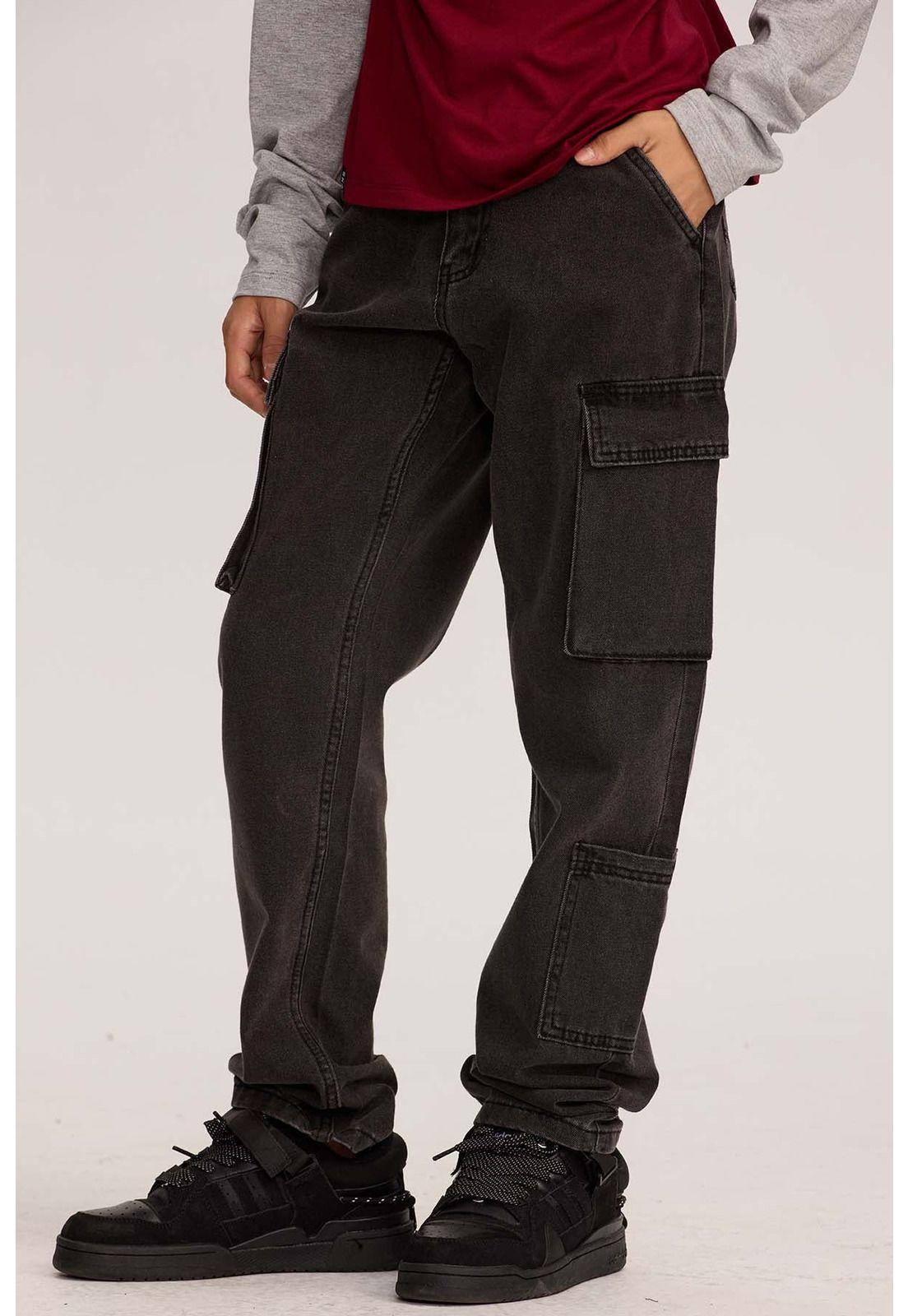 Jeans Niño Cargo Negro-0