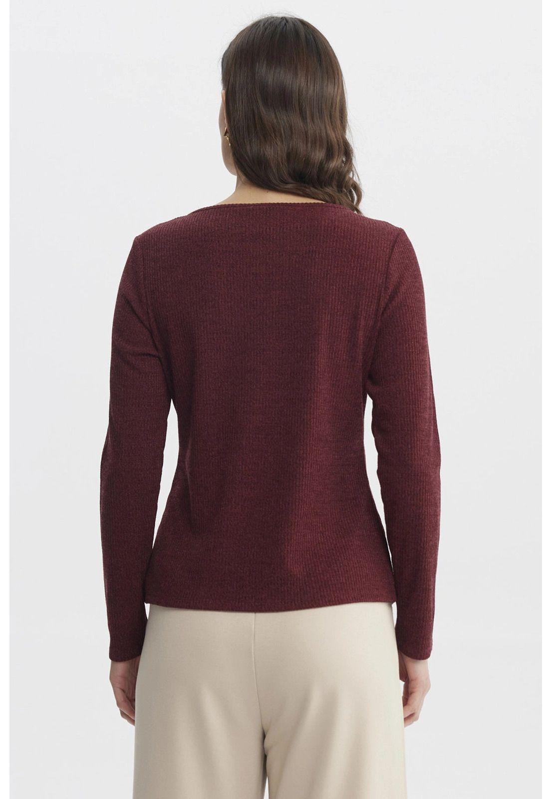 Sweater Mujer Ajustado Burdeo-2