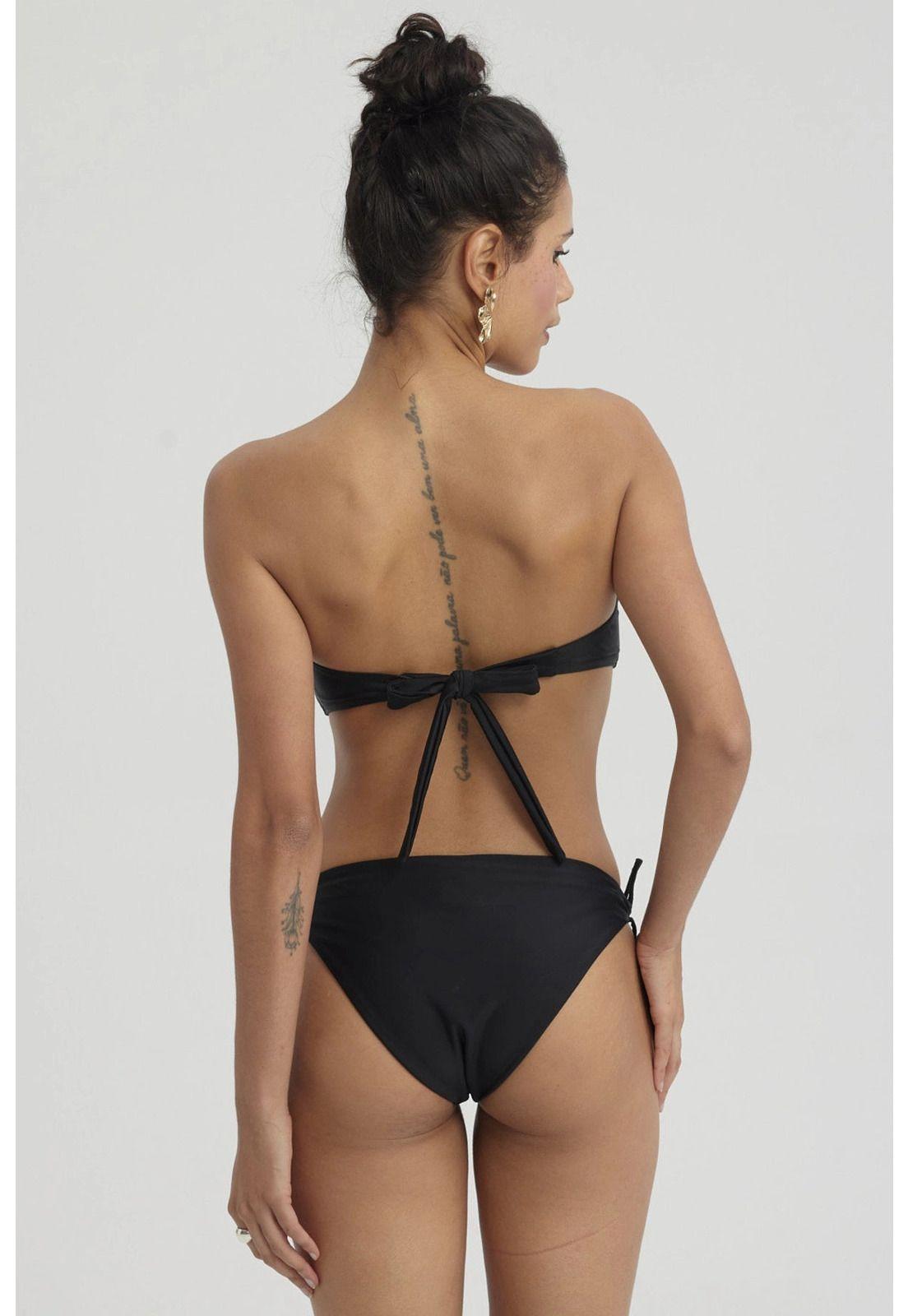 Traje De Baño Mujer Top Strapless Negro-6