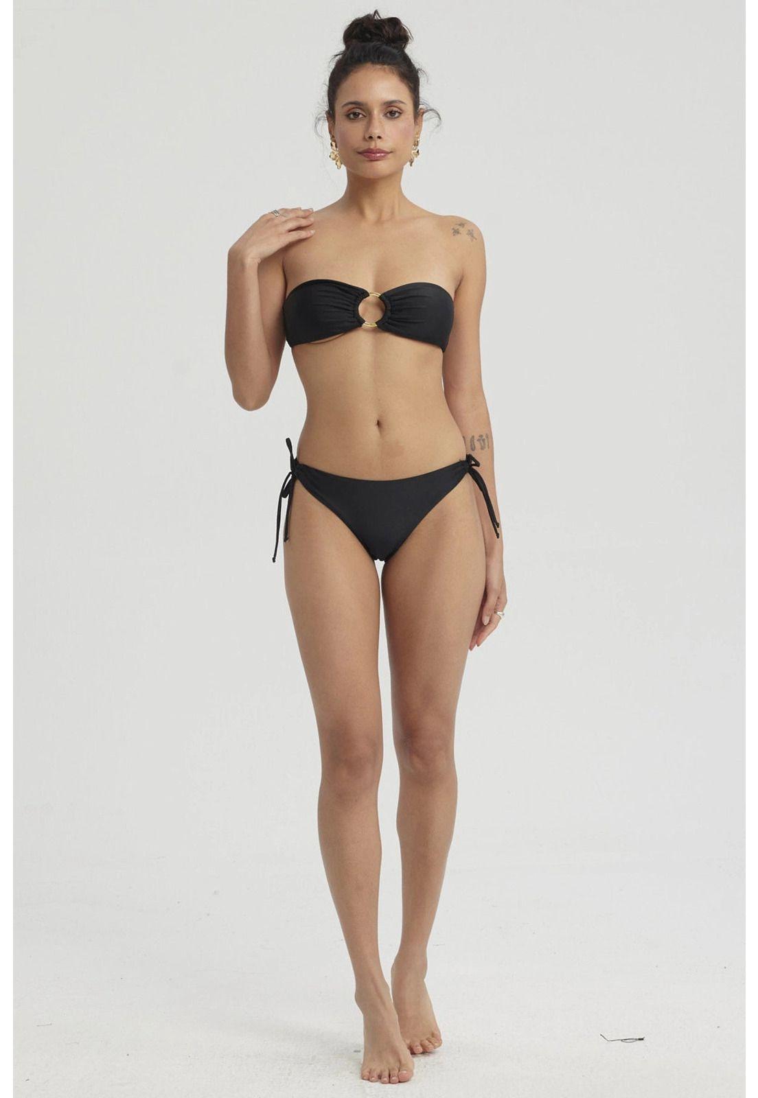 Traje De Baño Mujer Top Strapless Negro-7