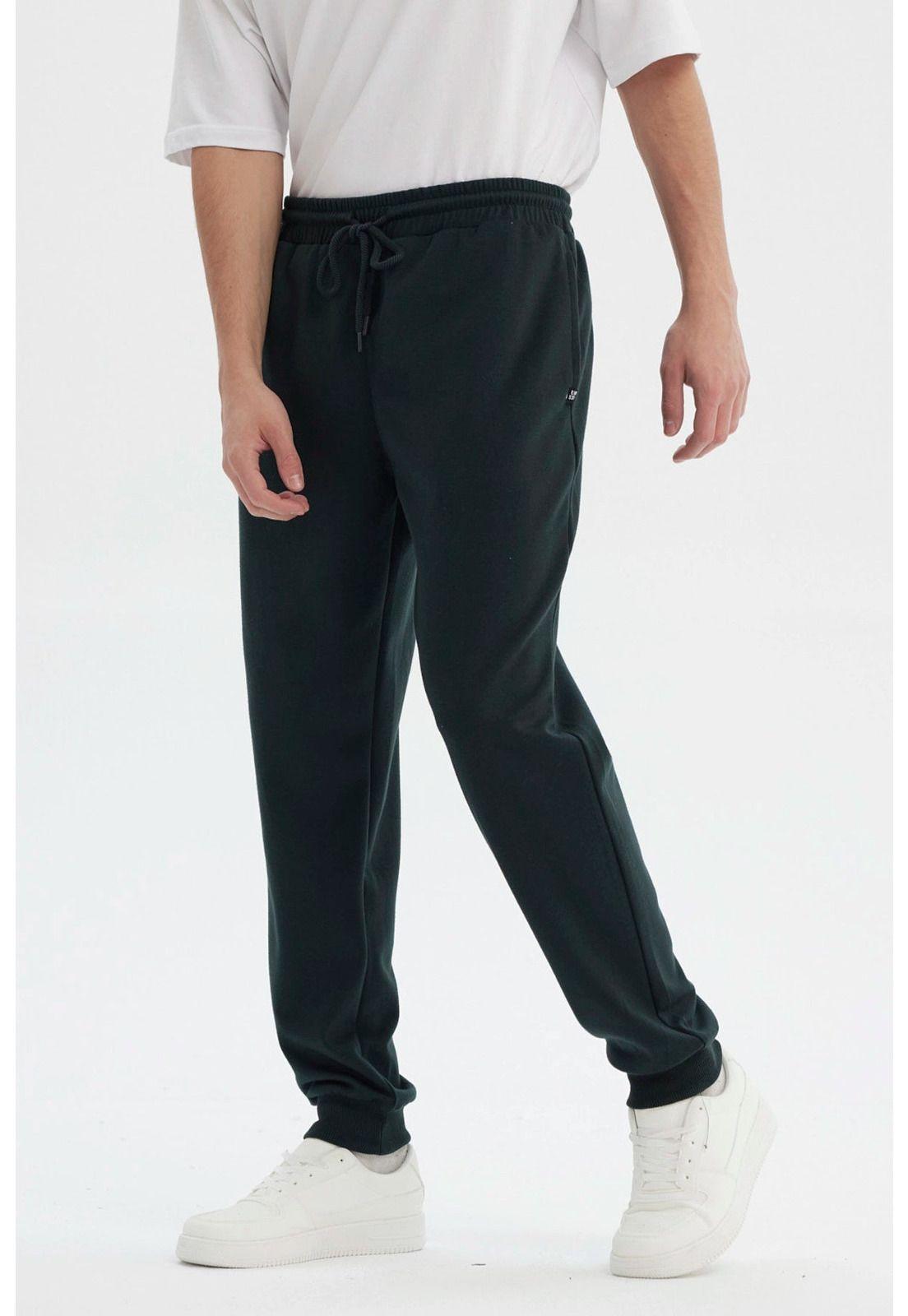 Pantalón Buzo Hombre Jogger Básico Verde-1