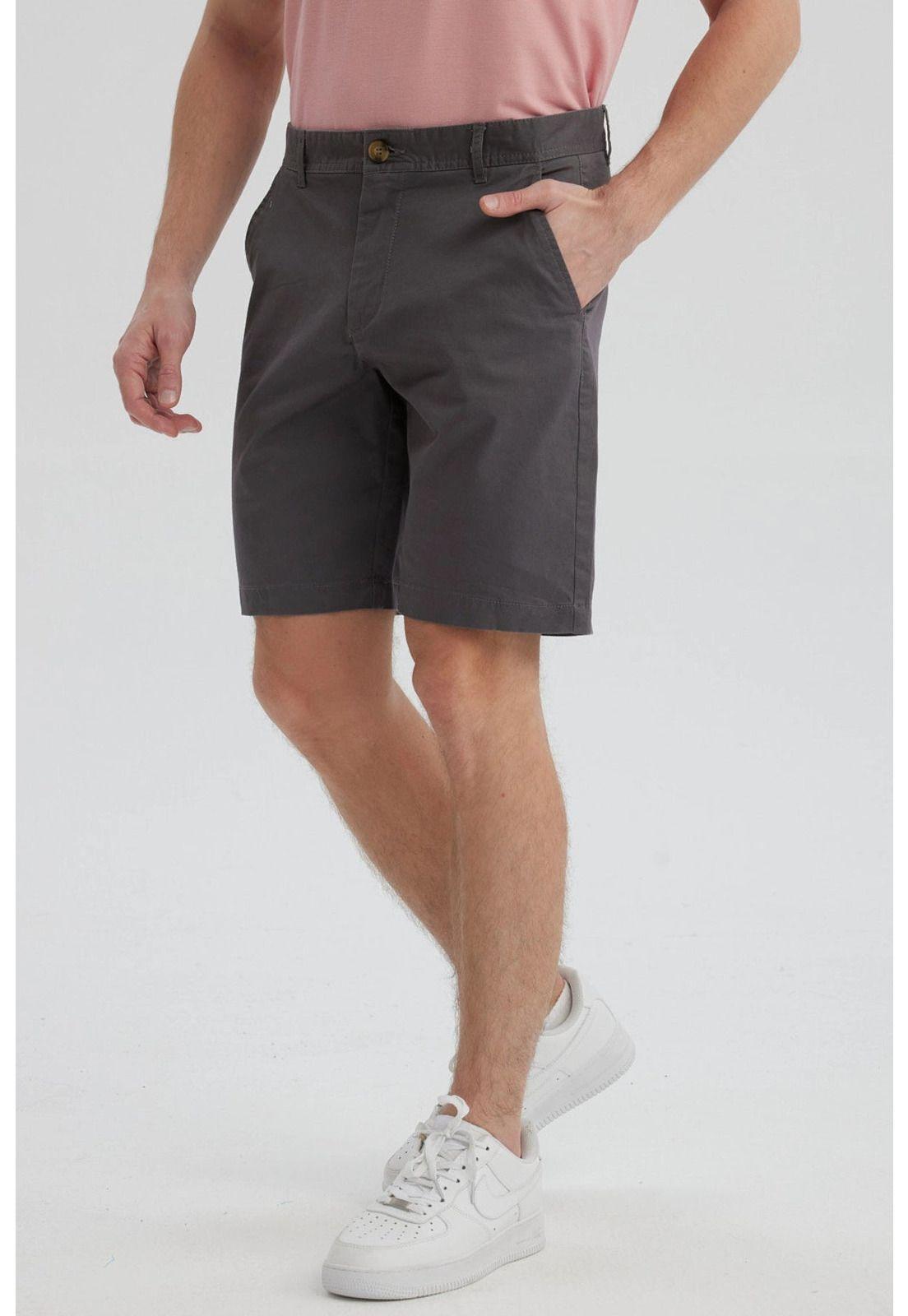 Bermuda Hombre Chino Básico Gris-1