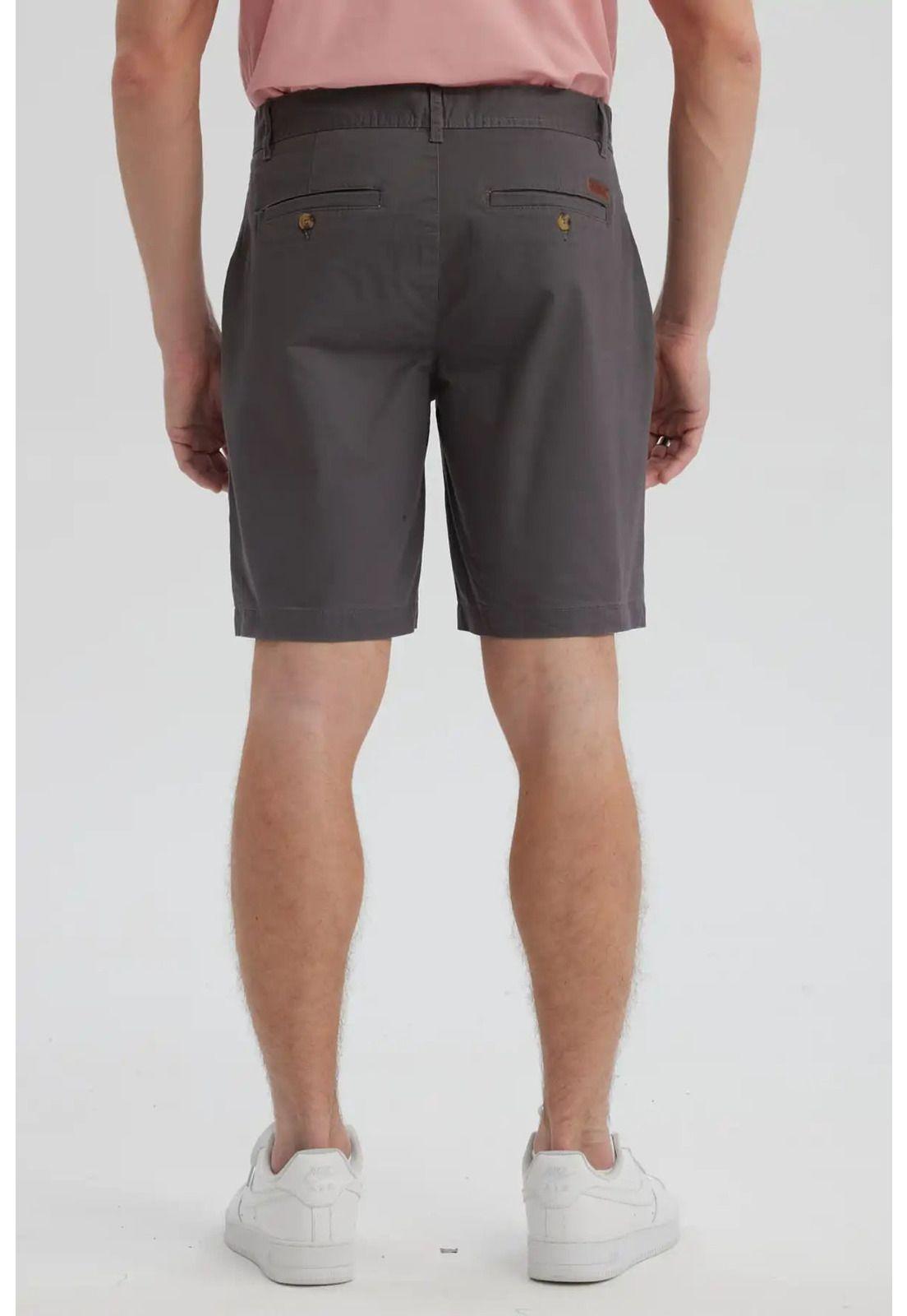 Bermuda Hombre Chino Básico Gris-2