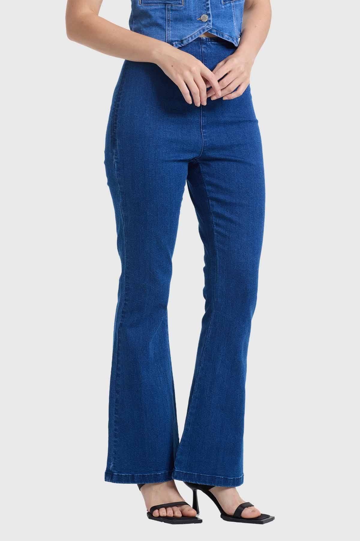 Jeans Mujer Flare Jeggins Azul-0