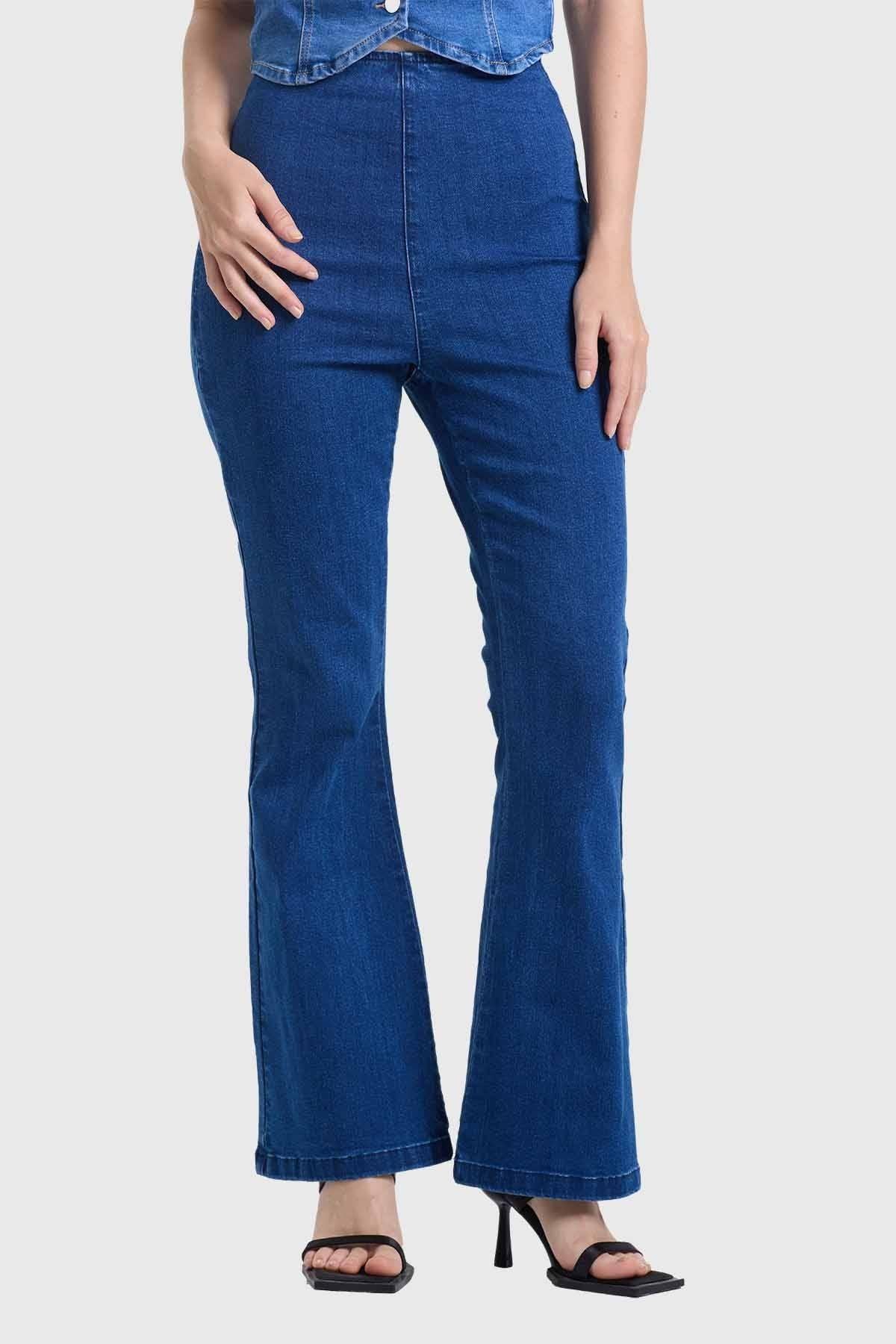 Jeans Mujer Flare Jeggins Azul-4