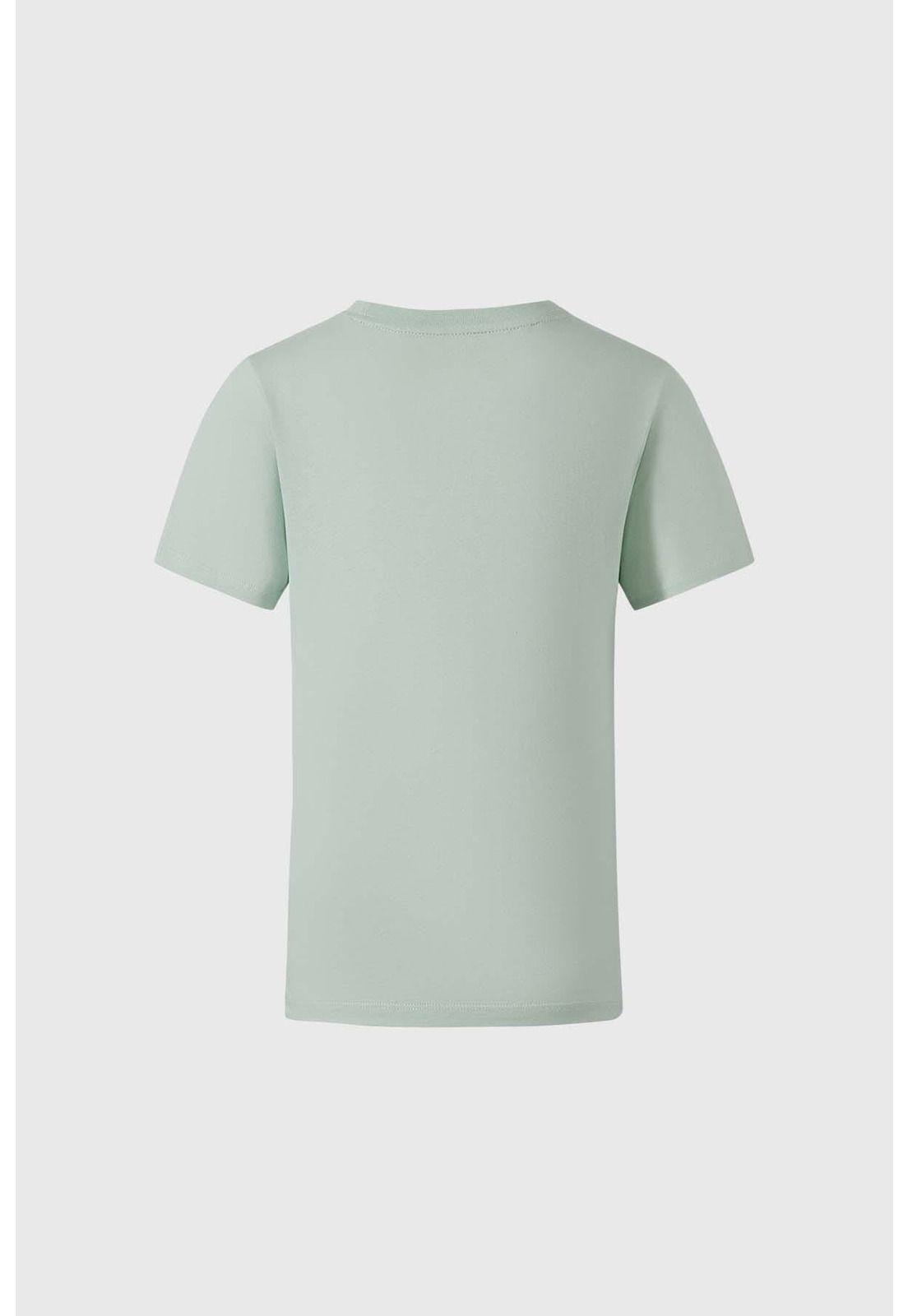 Polera Niño Lavado Con Print Verde-1