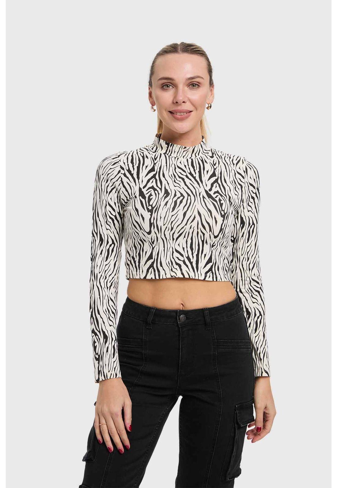 Polera Mujer Print Blanco - lV-0