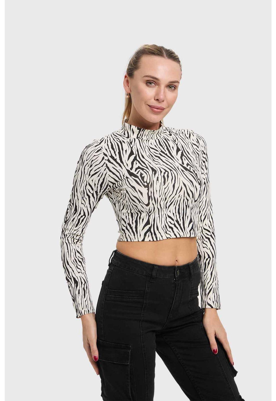 Polera Mujer Print Blanco - lV-1