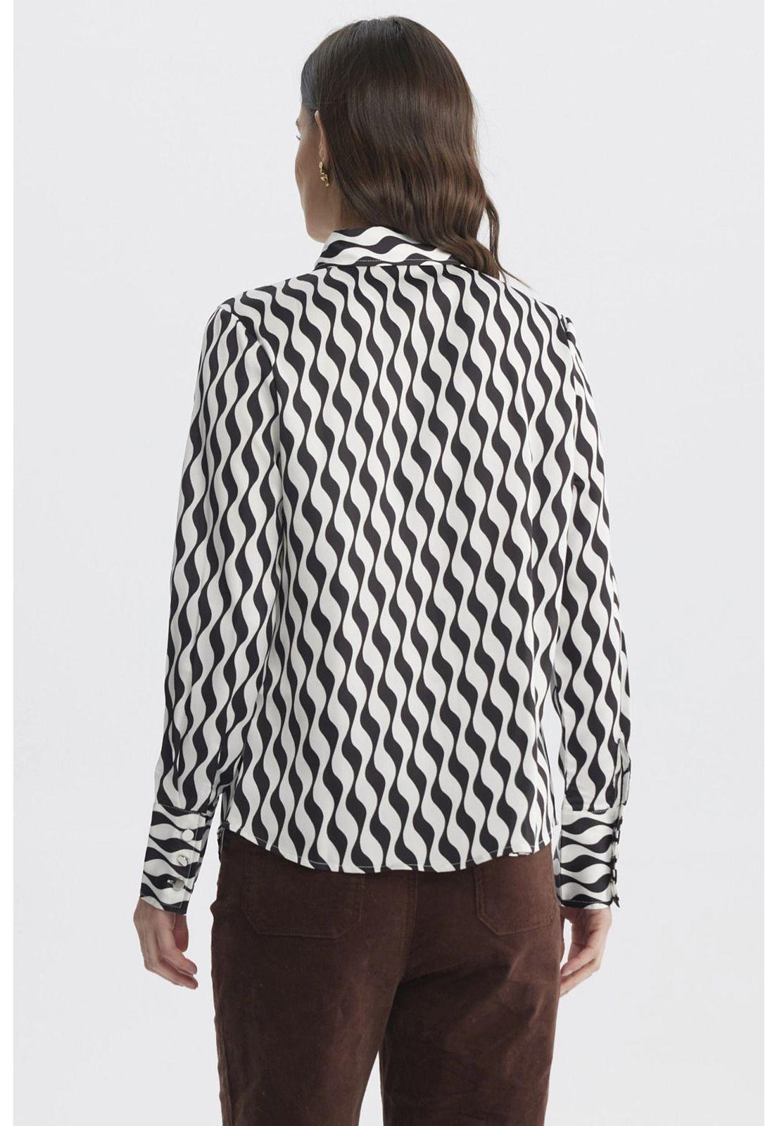 Blusa Mujer Cuello Camisero Blanco-2