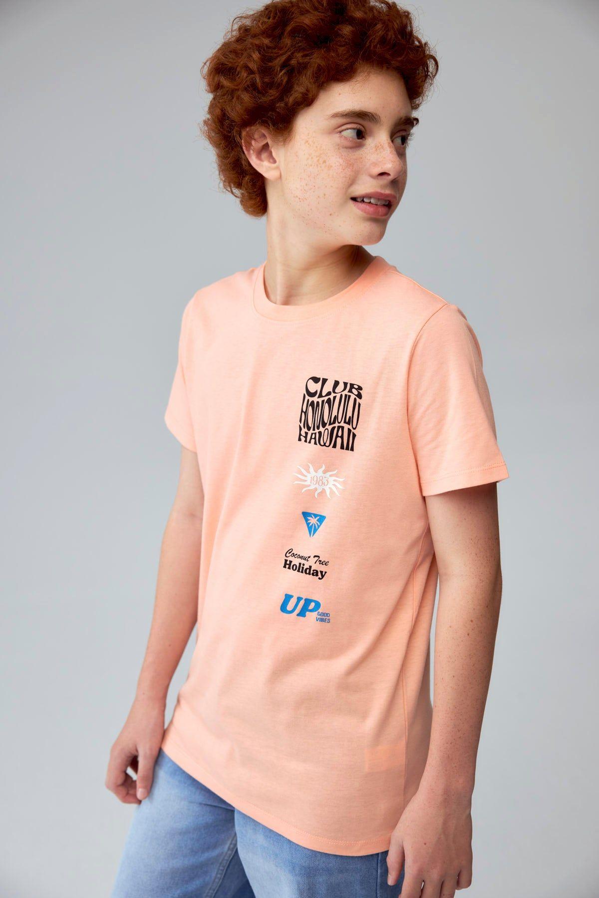 Polera Niño Print Coral-2